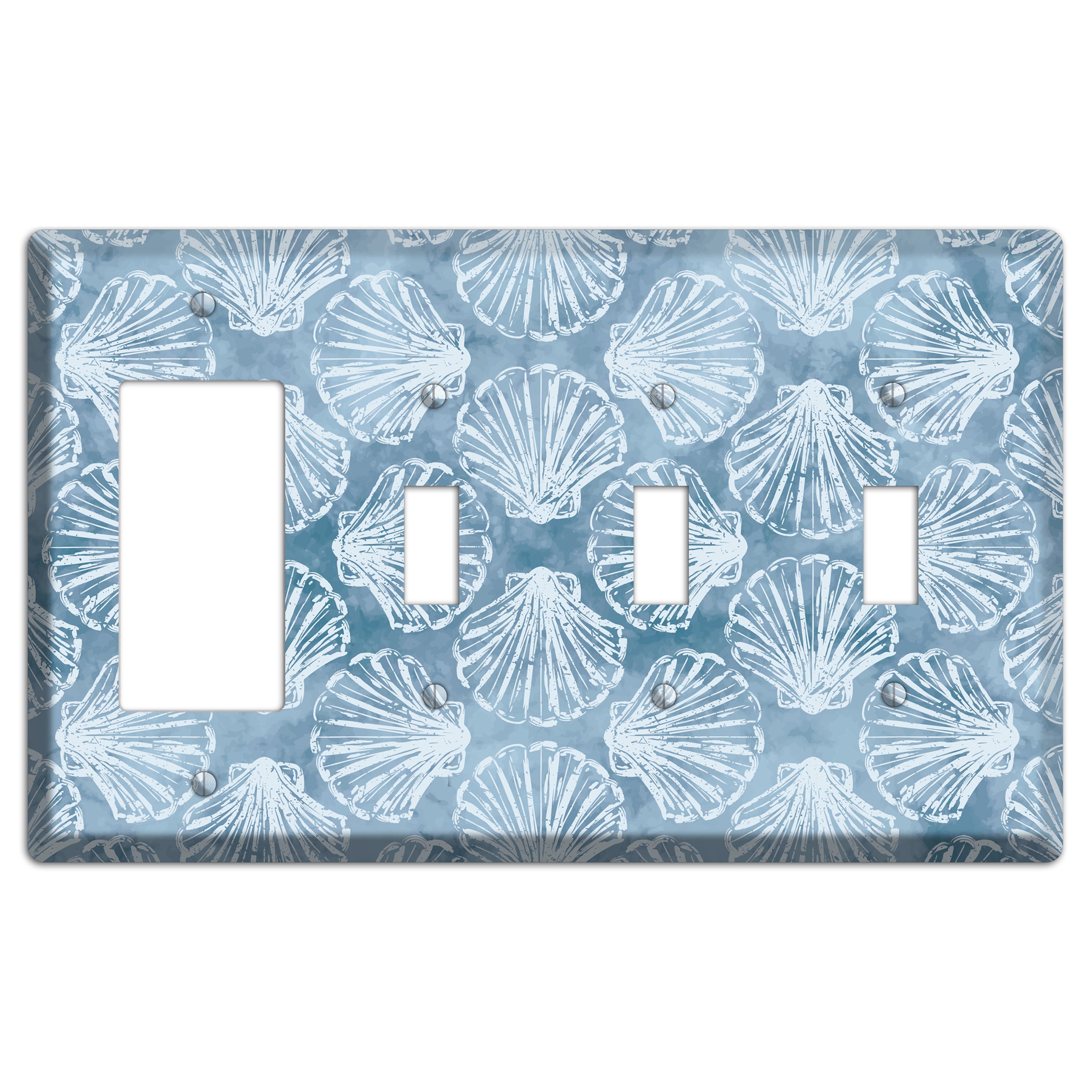 Coastal Shell Drift Rocker / 3 Toggle Wallplate