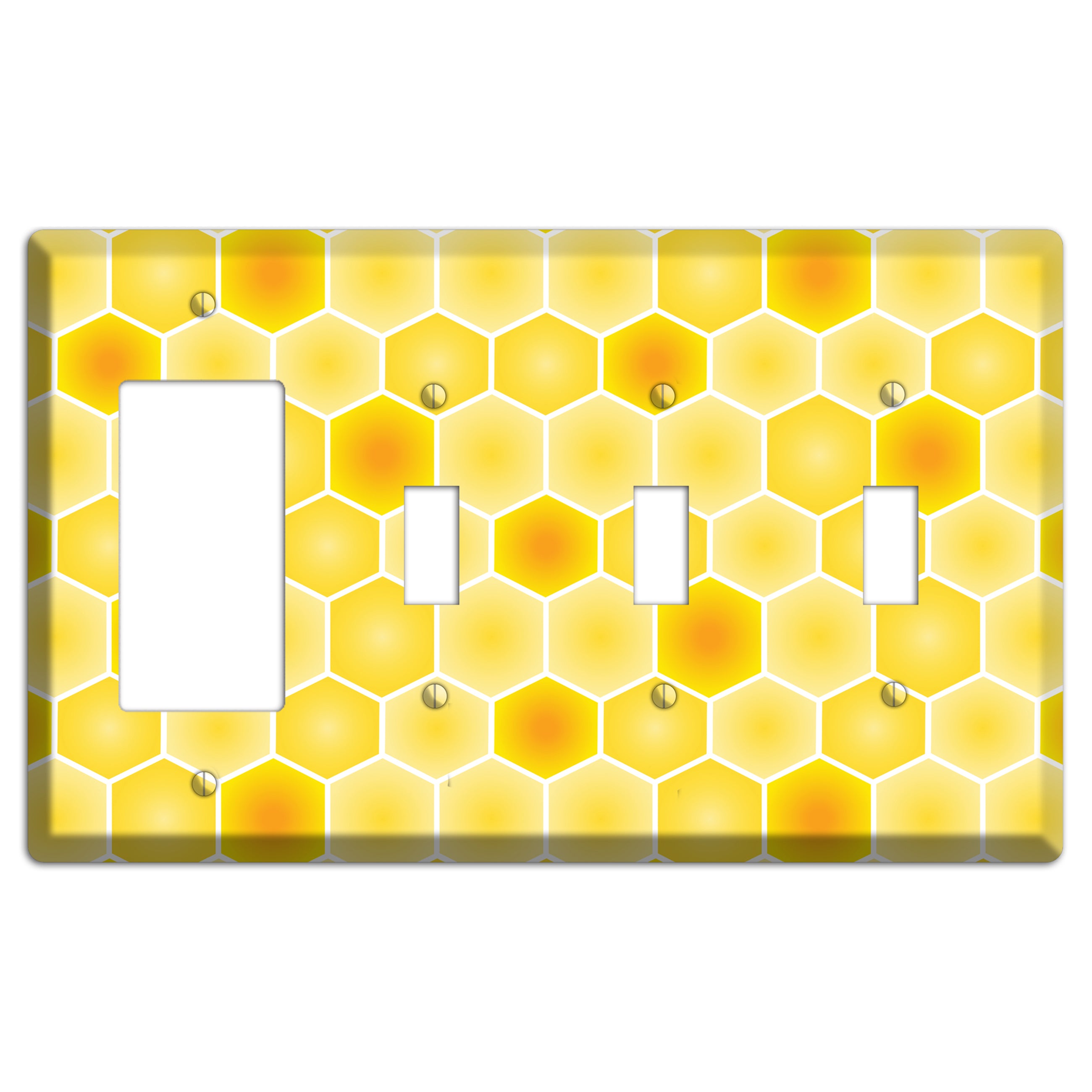 Liquid Gold Lattice Rocker / 3 Toggle Wallplate