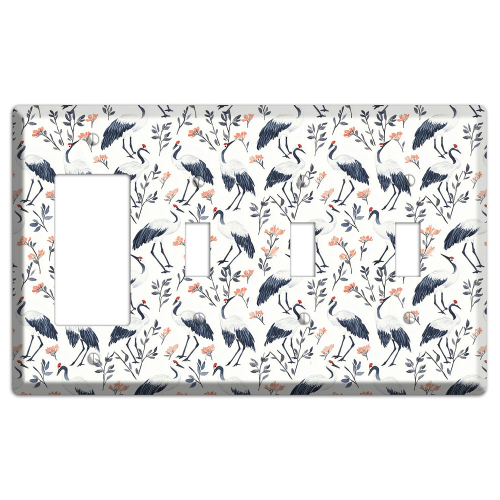 Slate & Coral Marsh Rocker / 3 Toggle Wallplate