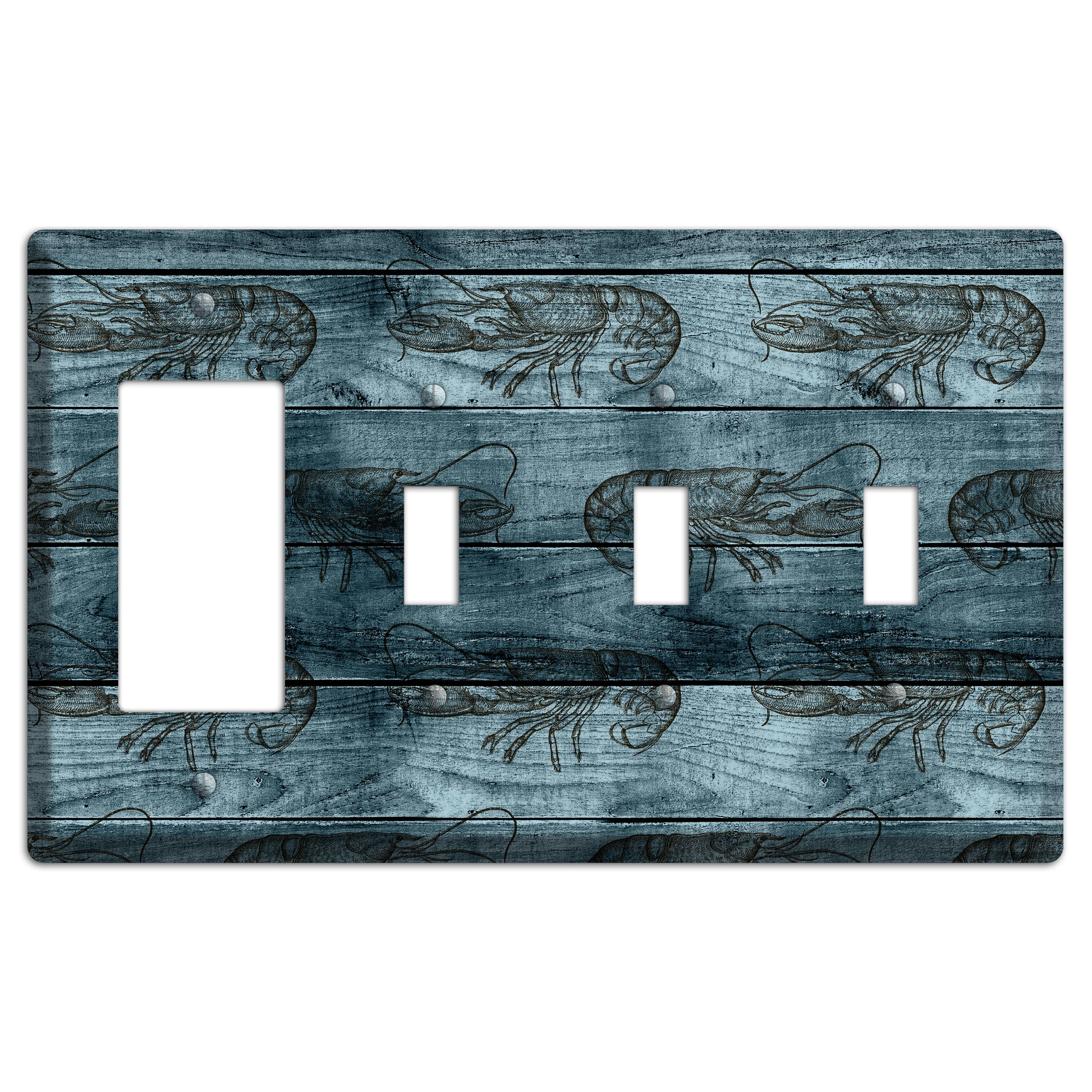 Lobster Ledger Rocker / 3 Toggle Wallplate