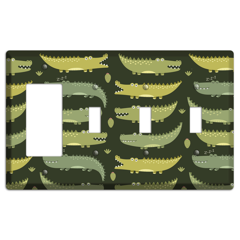 Sleepy Croc Parade Rocker / 3 Toggle Wallplate