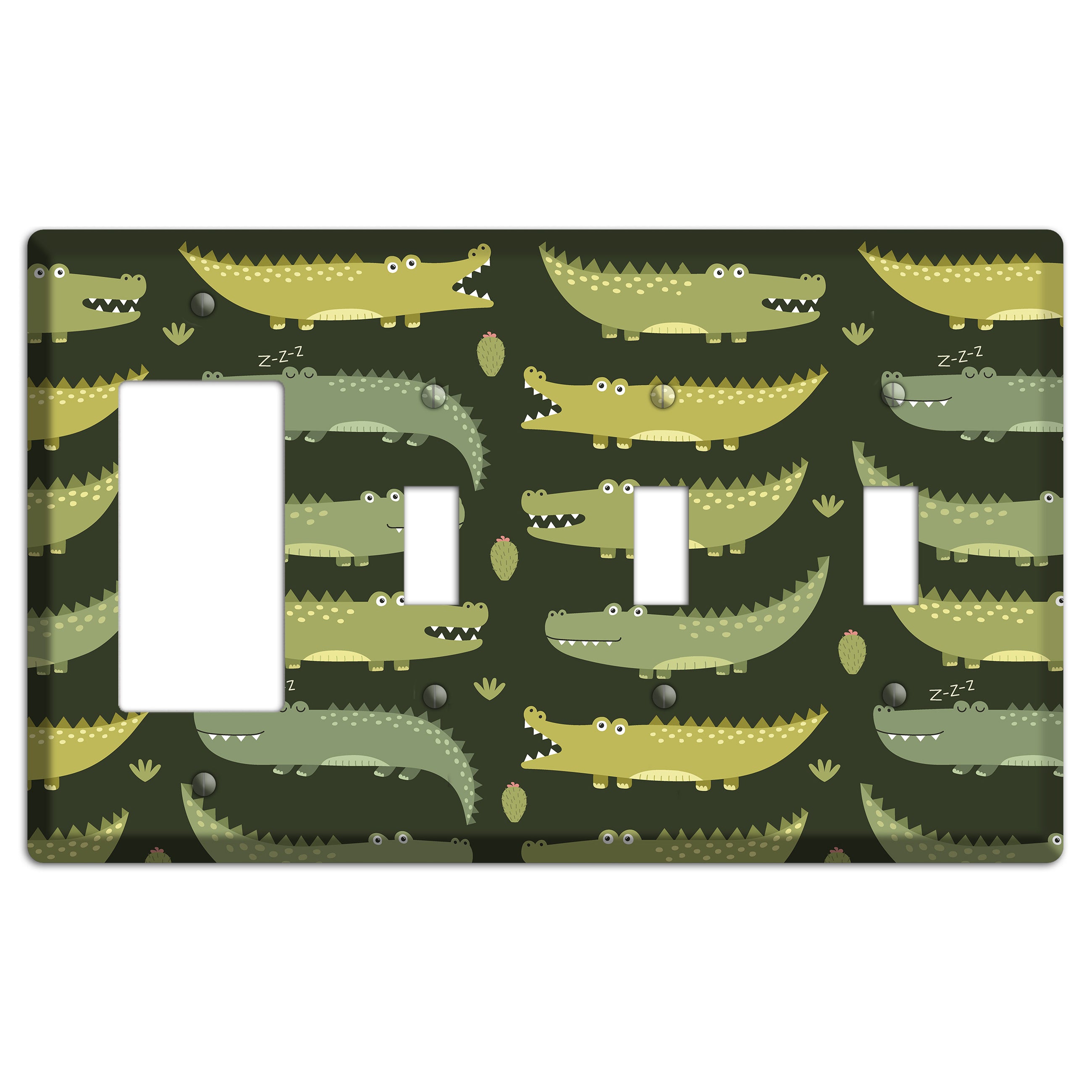 Sleepy Croc Parade Rocker / 3 Toggle Wallplate