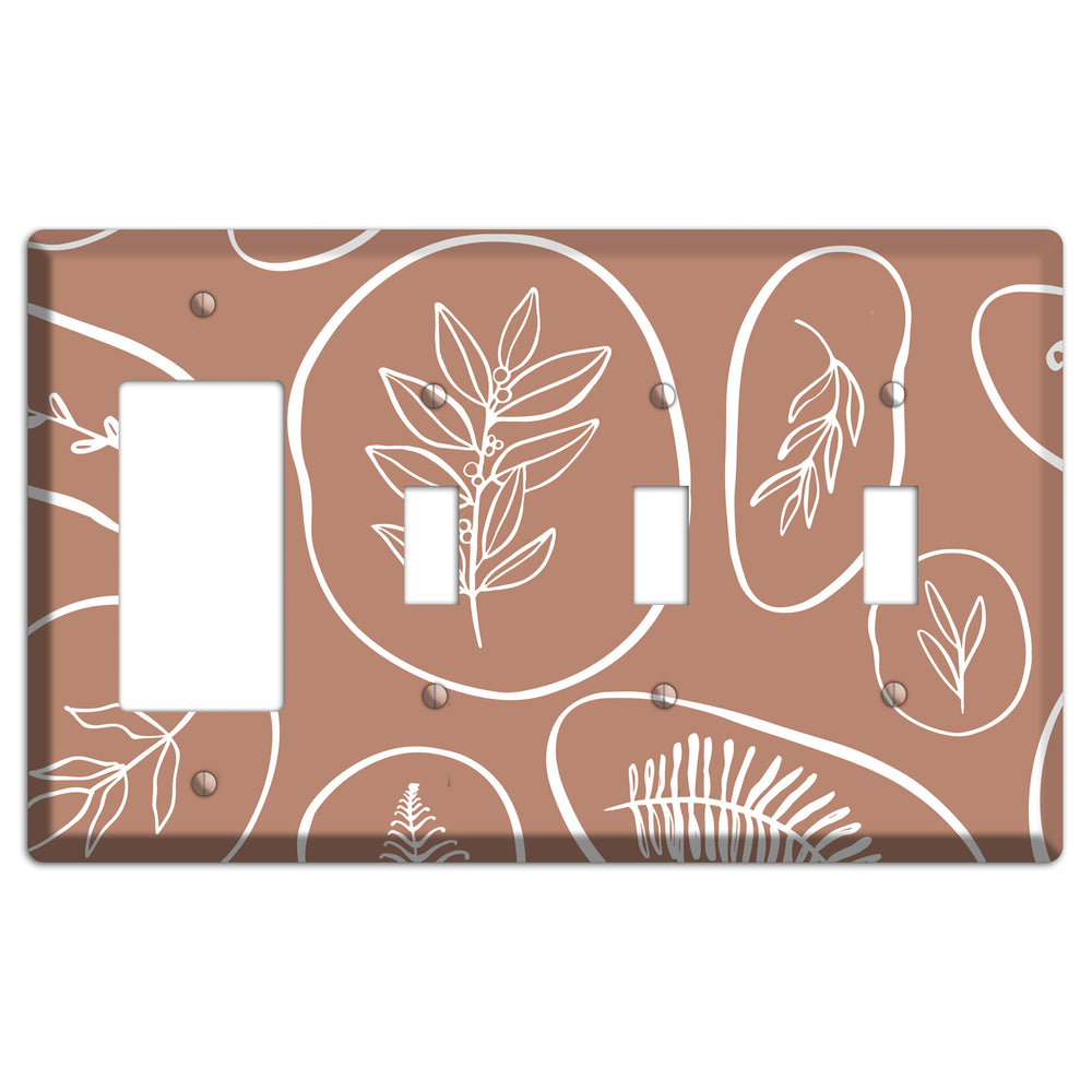 Pressed & Preserved Rocker / 3 Toggle Wallplate