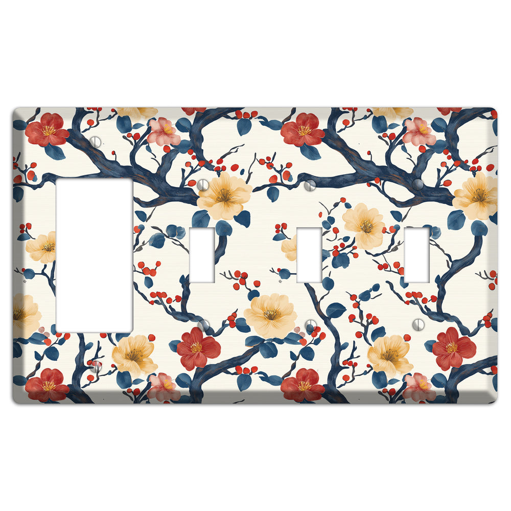 Berry Branch Reverie Rocker / 3 Toggle Wallplate