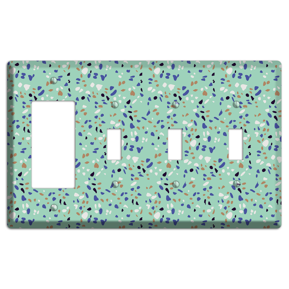 Sea Breeze Confetti Rocker / 3 Toggle Wallplate
