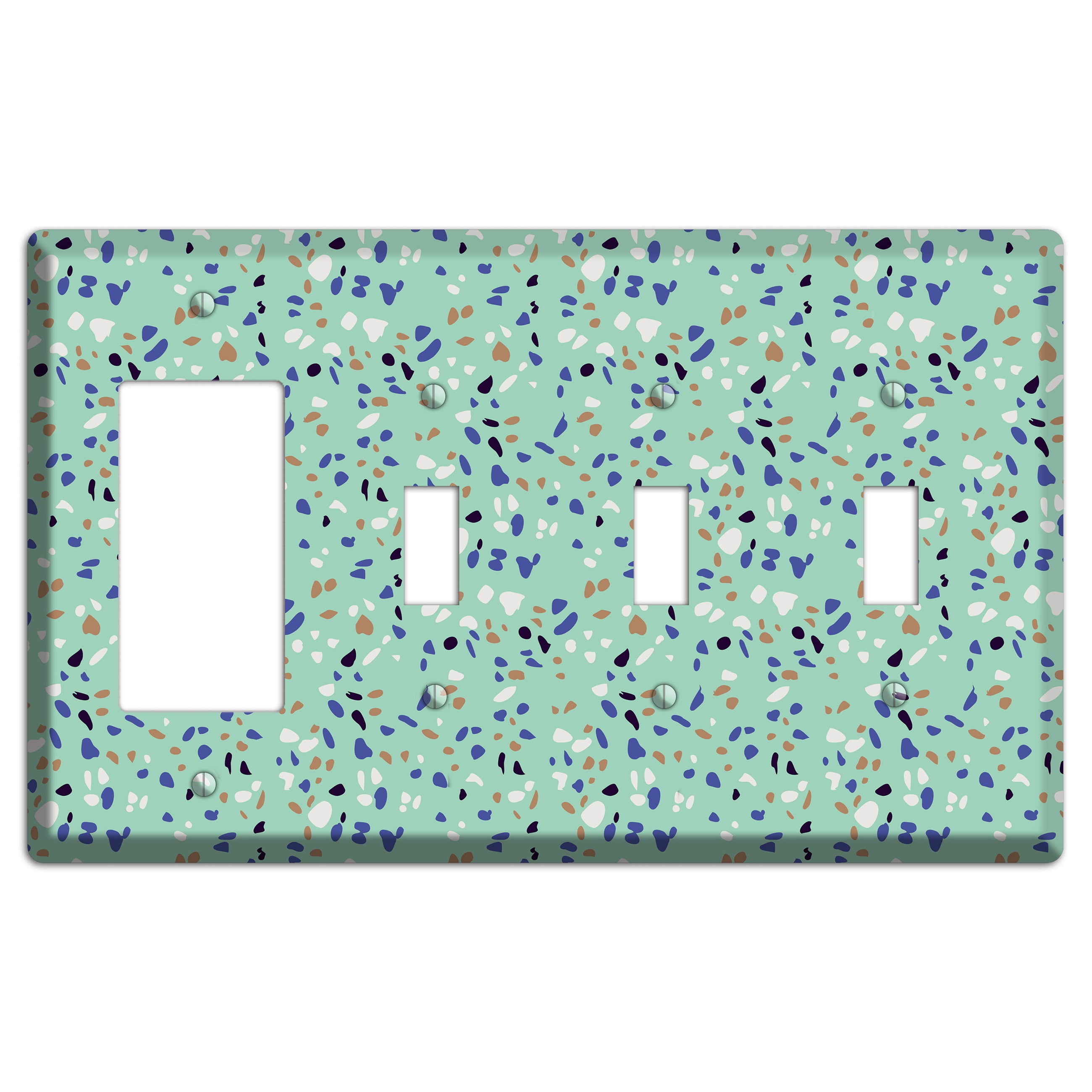 Sea Breeze Confetti Rocker / 3 Toggle Wallplate