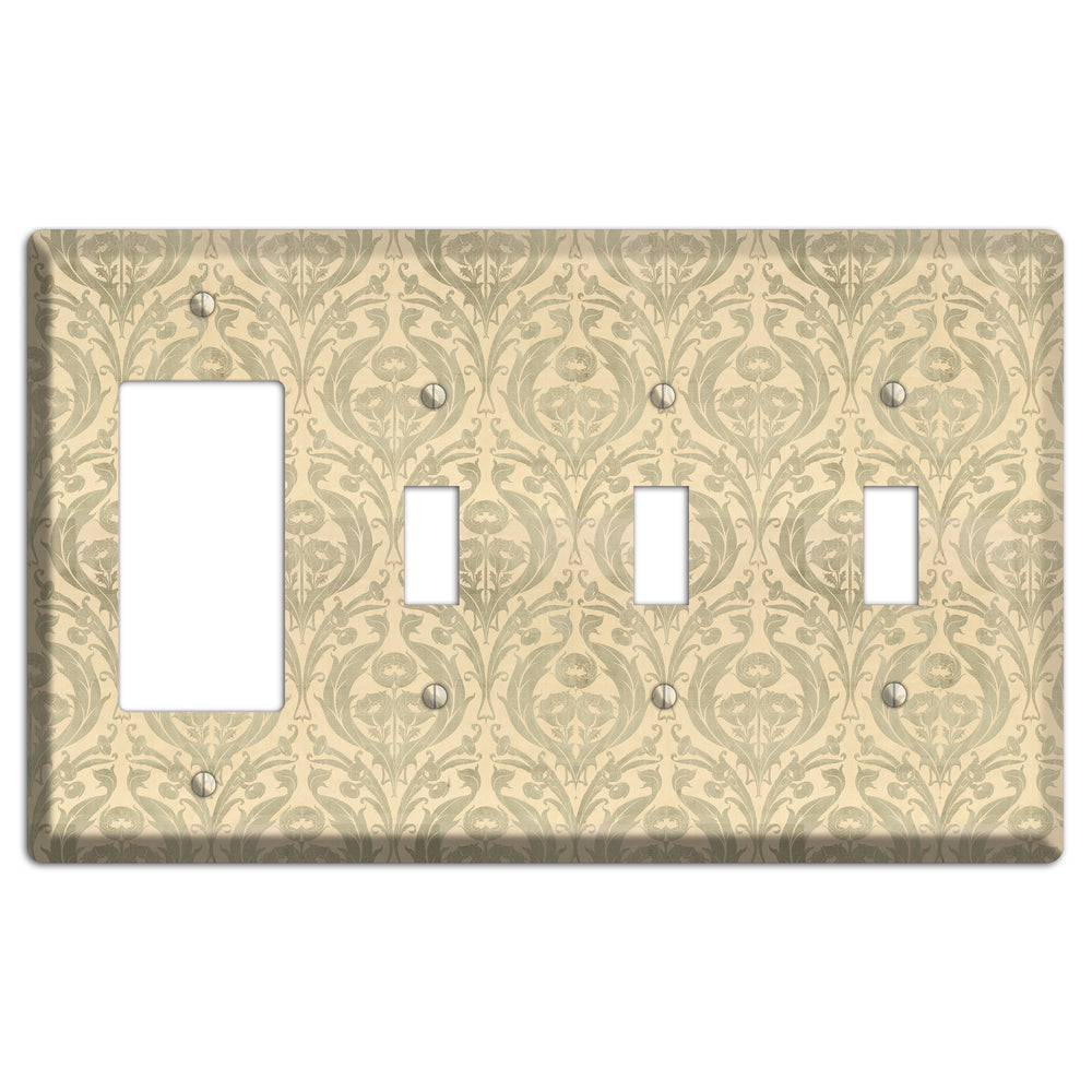 Whispered Thistle Rocker / 3 Toggle Wallplate