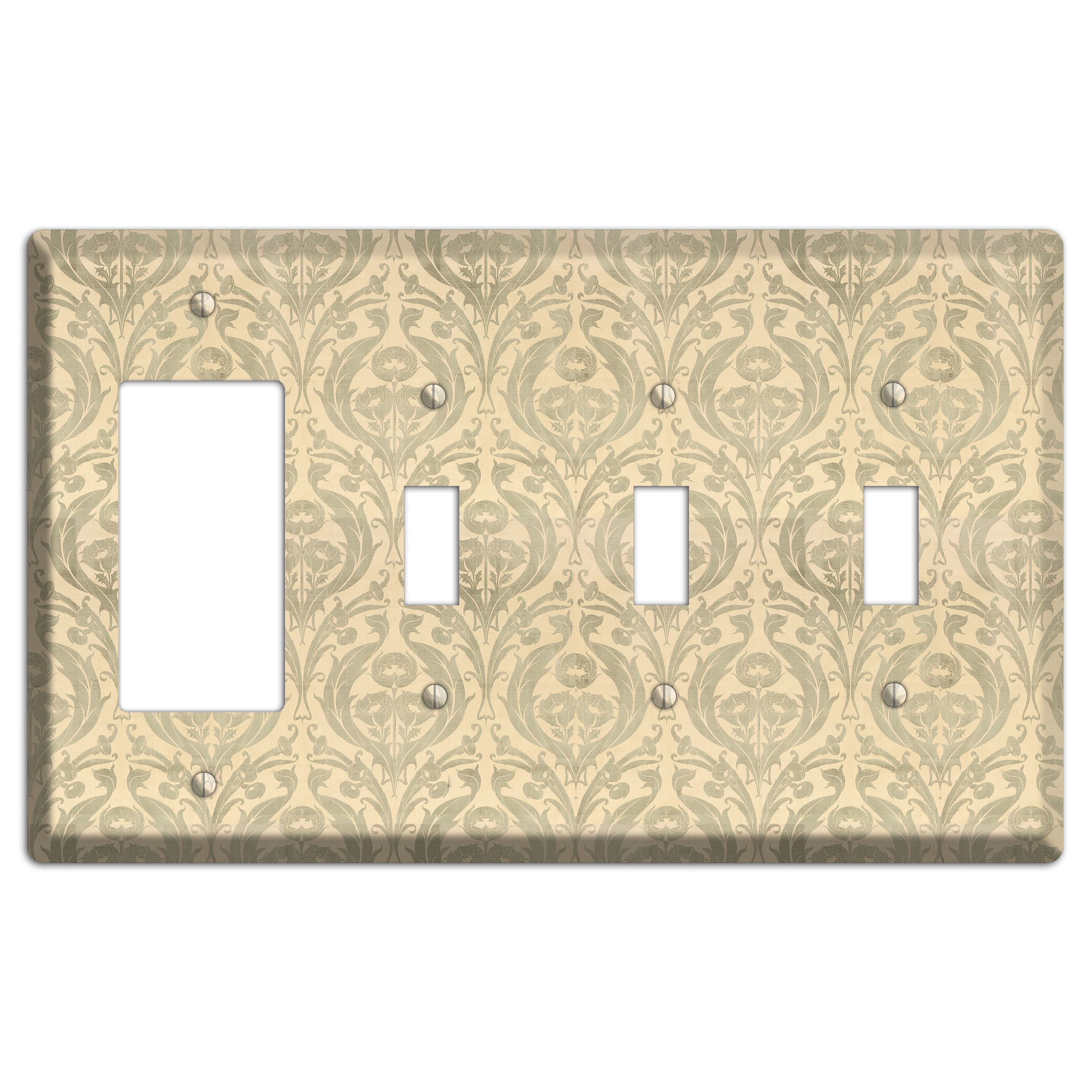 Whispered Thistle Rocker / 3 Toggle Wallplate