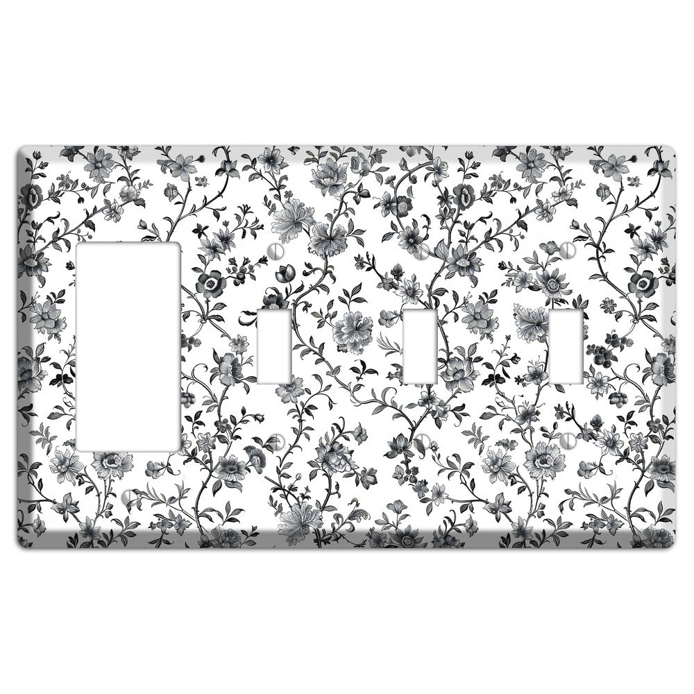 Ink & Ivory Thicket Rocker / 3 Toggle Wallplate