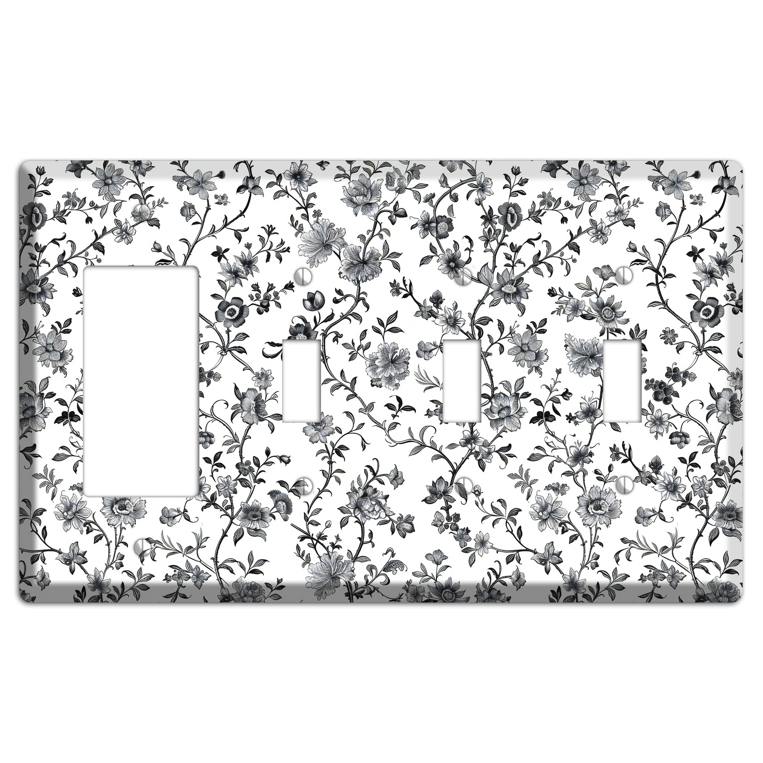 Ink & Ivory Thicket Rocker / 3 Toggle Wallplate