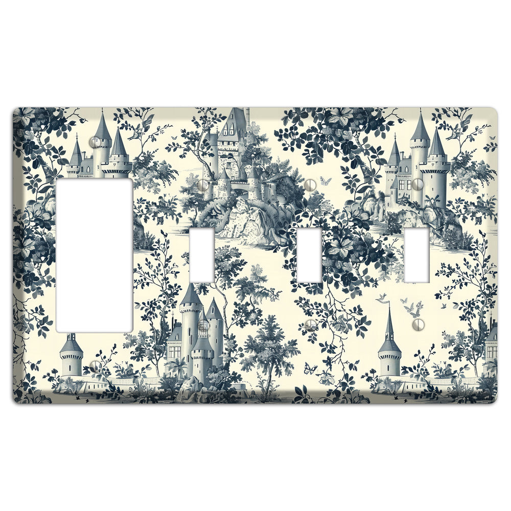 Castle & Crown Rocker / 3 Toggle Wallplate