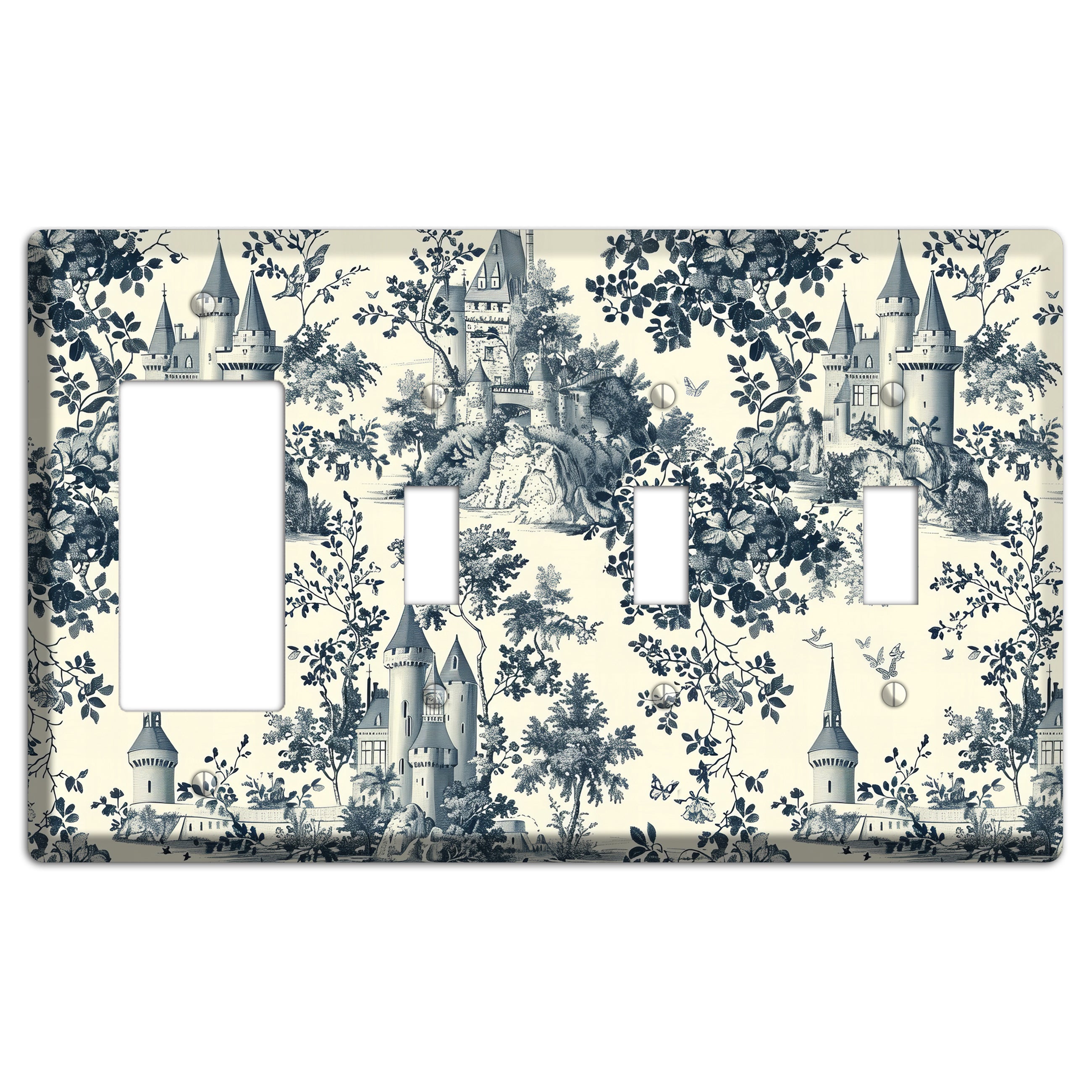 Castle & Crown Rocker / 3 Toggle Wallplate