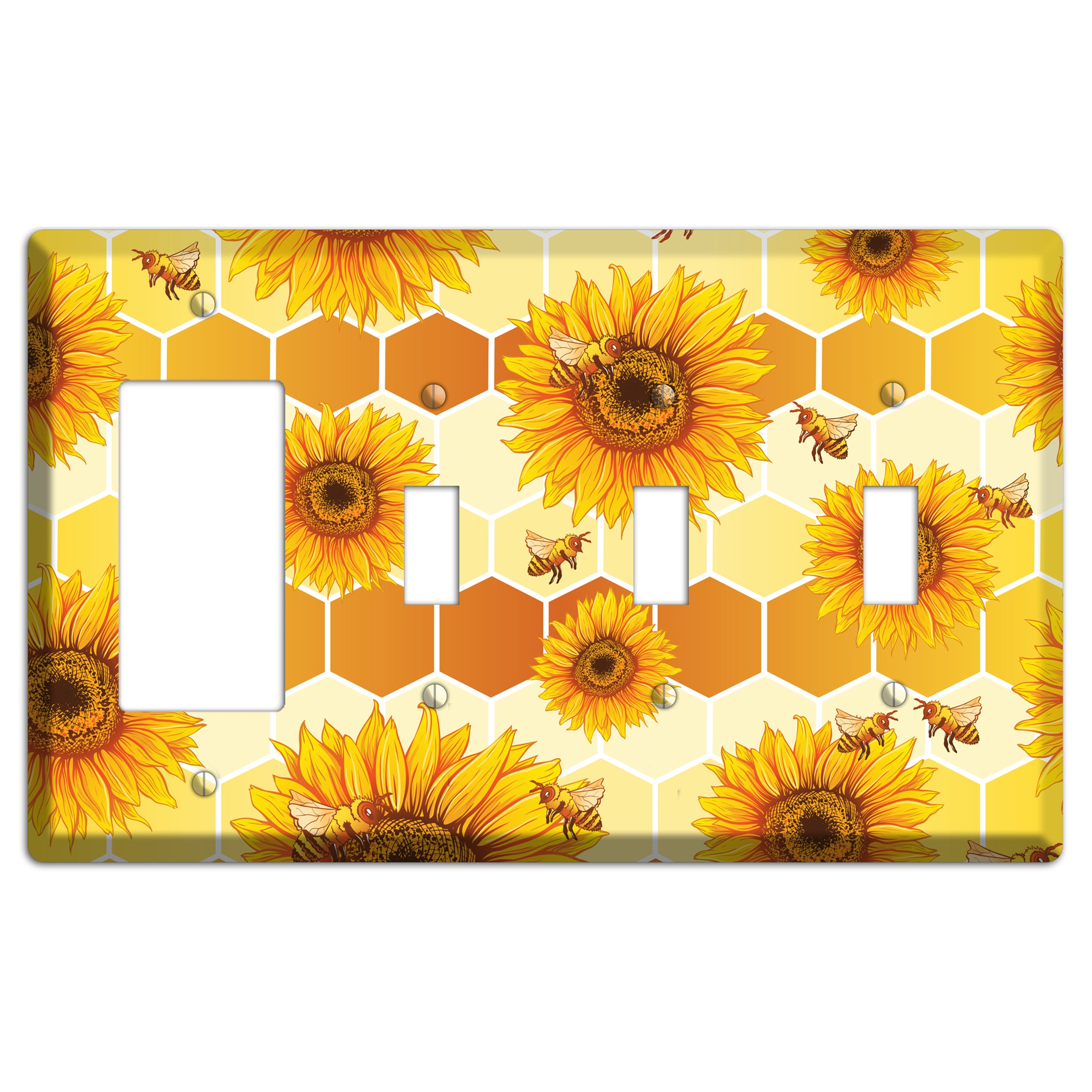 Honeycomb Solstice Rocker / 3 Toggle Wallplate