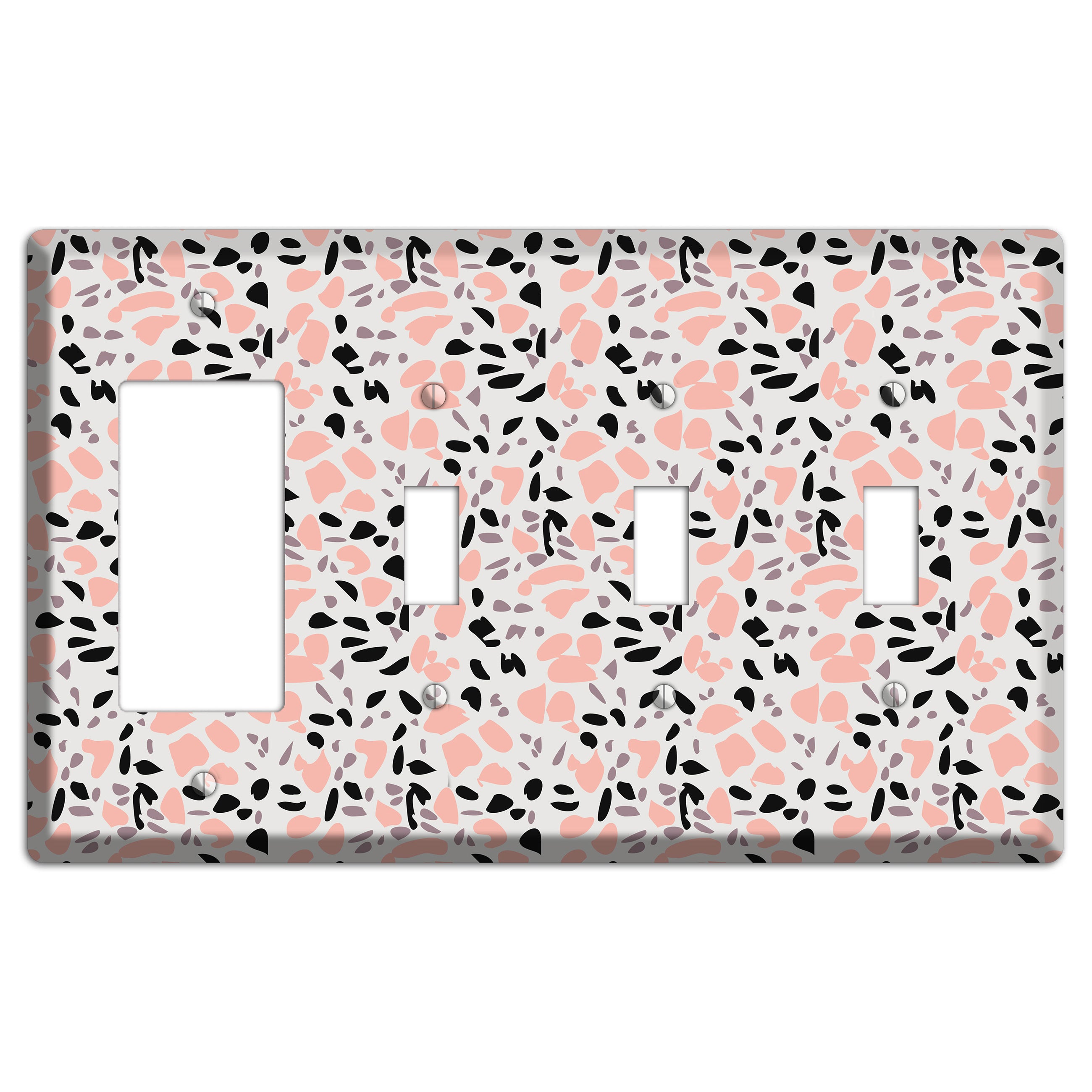 Rose Noir Confetti Rocker / 3 Toggle Wallplate