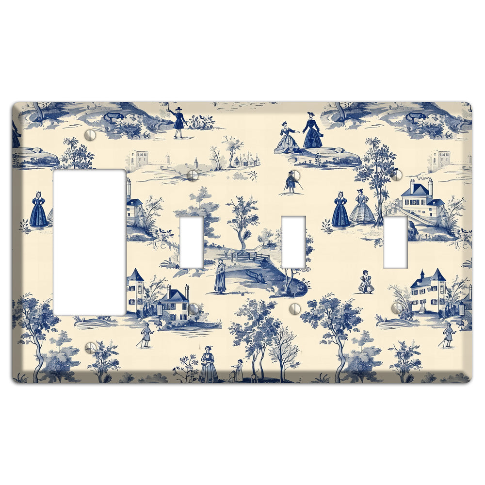 Pastoral Letter Rocker / 3 Toggle Wallplate