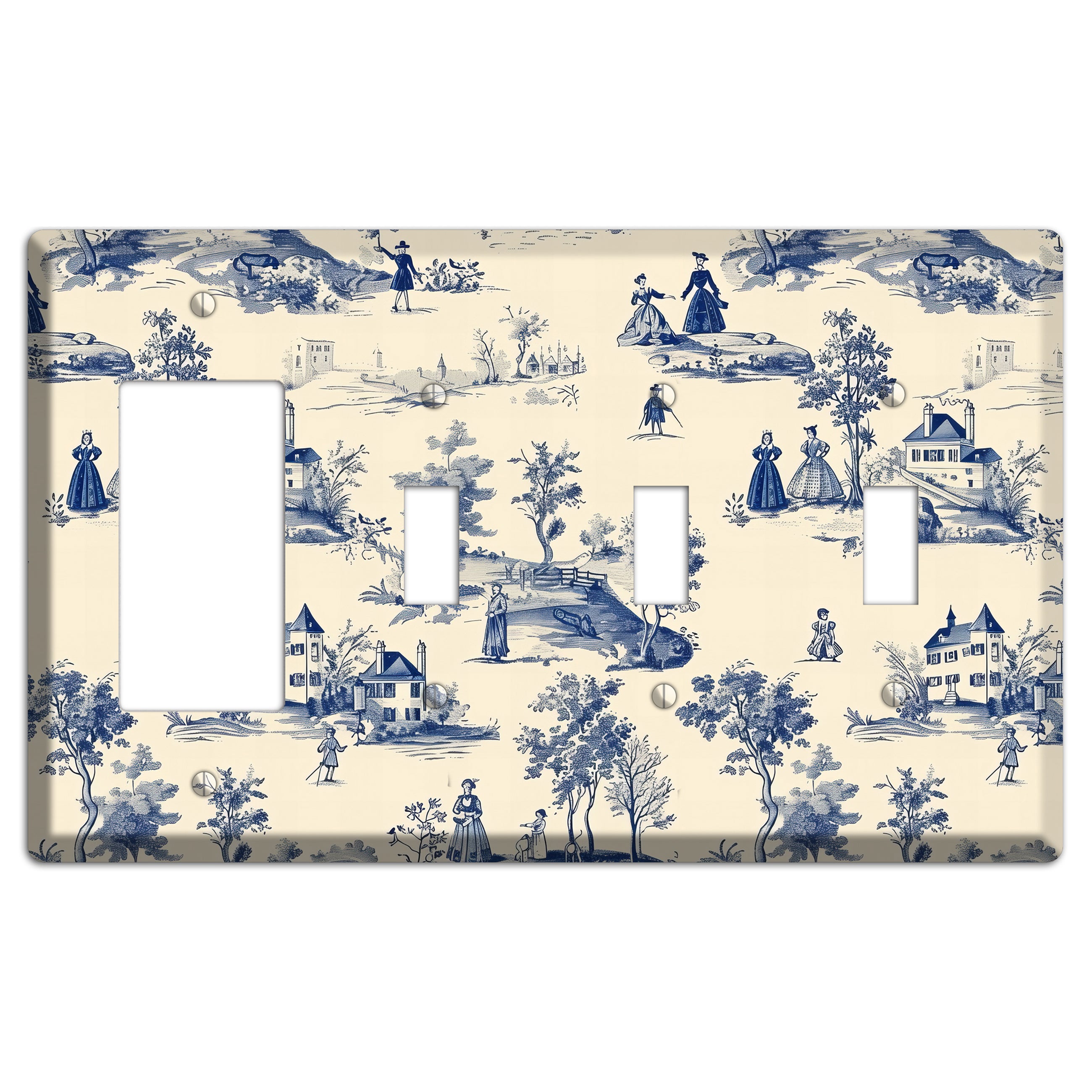 Pastoral Letter Rocker / 3 Toggle Wallplate