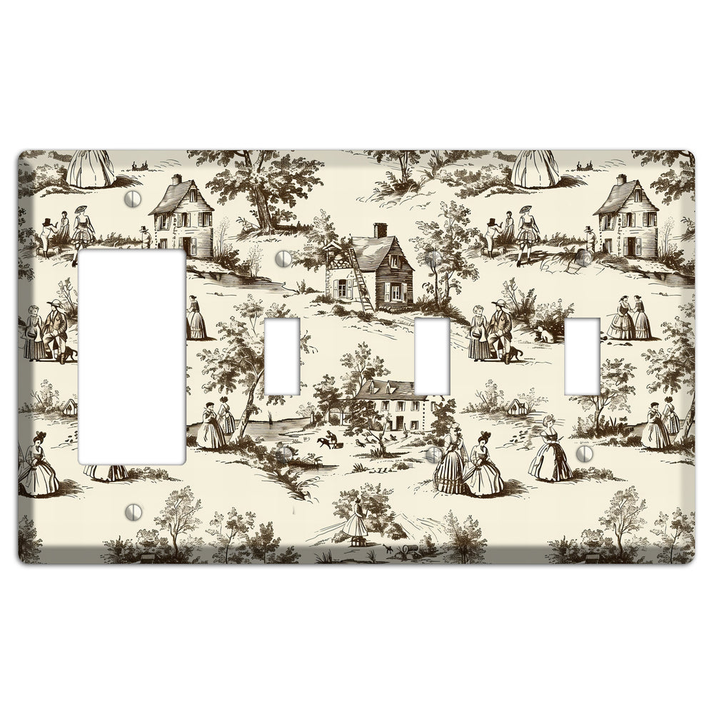 Country Promenade Rocker / 3 Toggle Wallplate