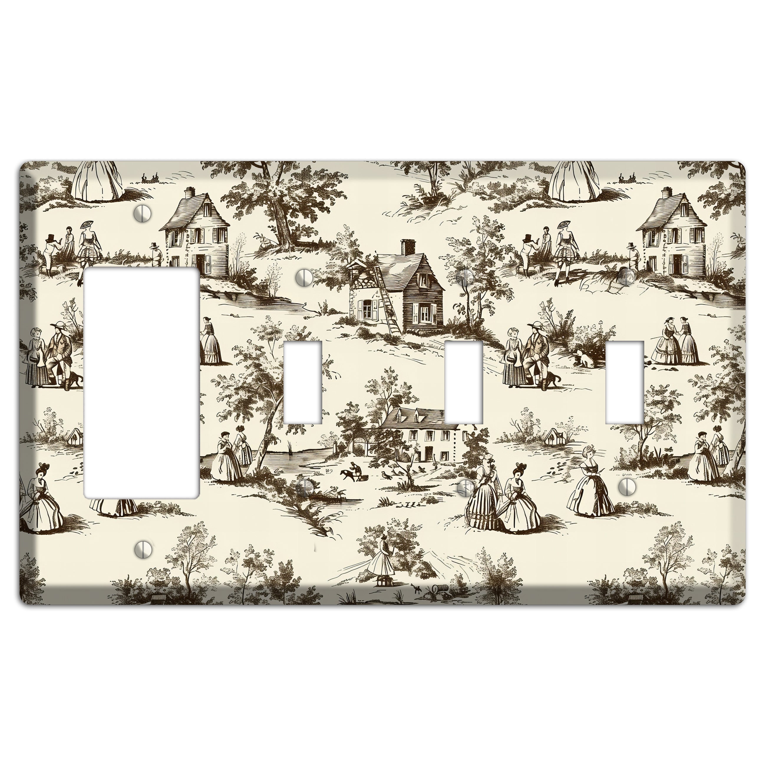Country Promenade Rocker / 3 Toggle Wallplate