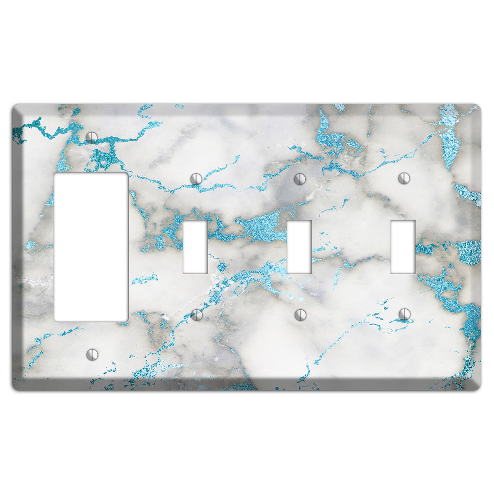 Gumbo Marble Rocker / 3 Toggle Wallplate