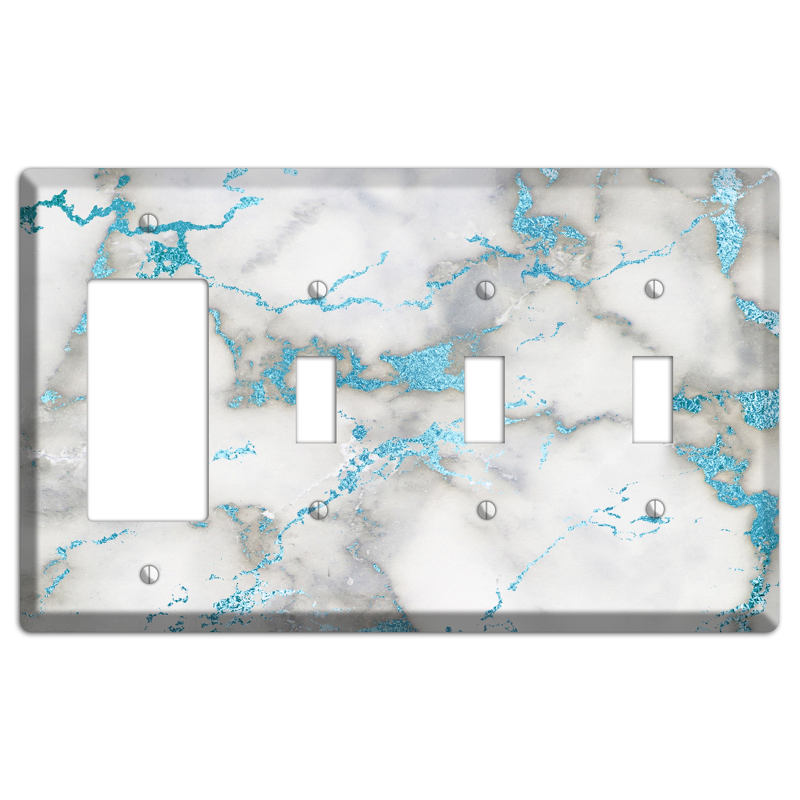 Gumbo Marble Rocker / 3 Toggle Wallplate
