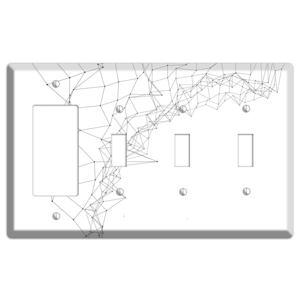 Neural Drift Lines Rocker / 3 Toggle Wallplate