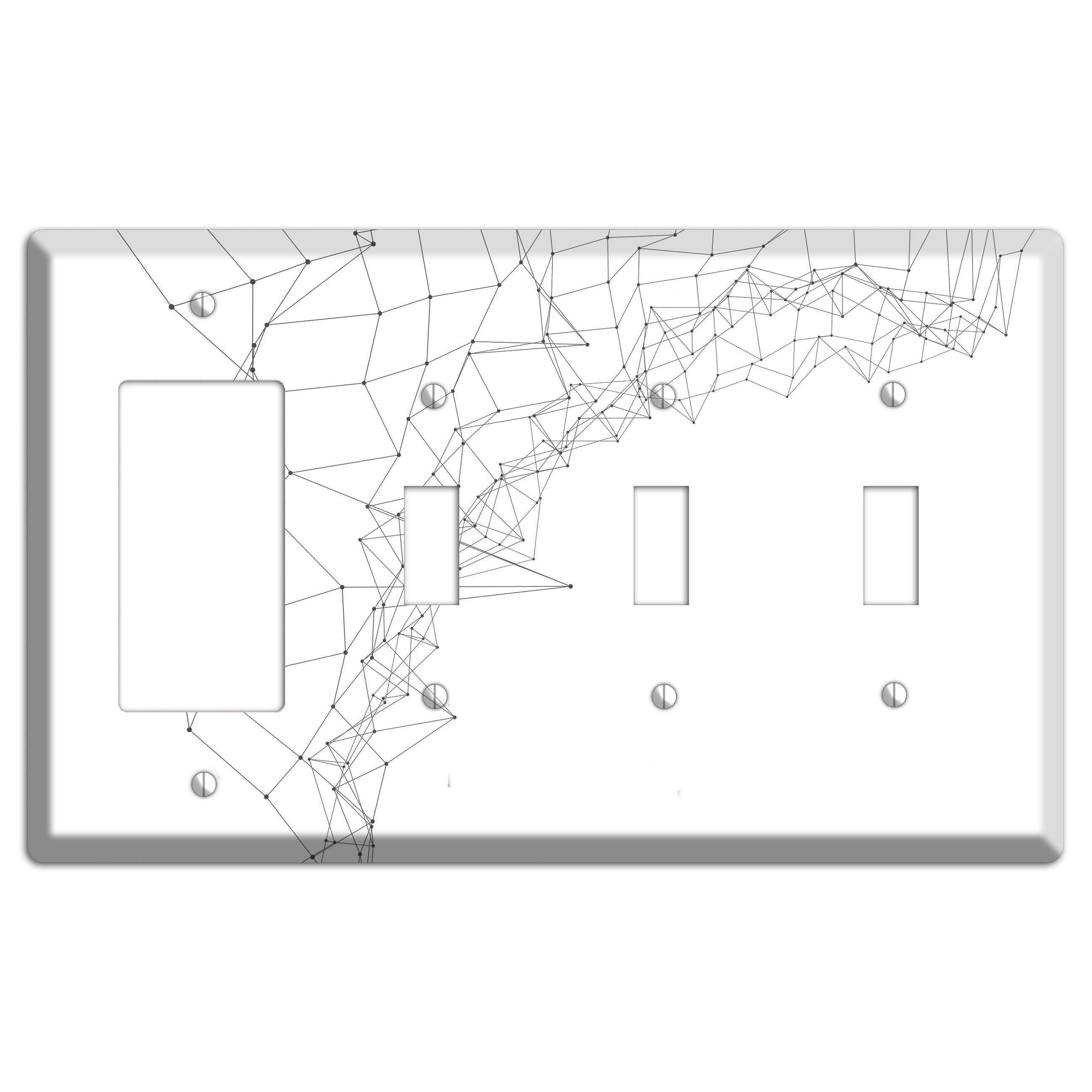 Neural Drift Lines Rocker / 3 Toggle Wallplate