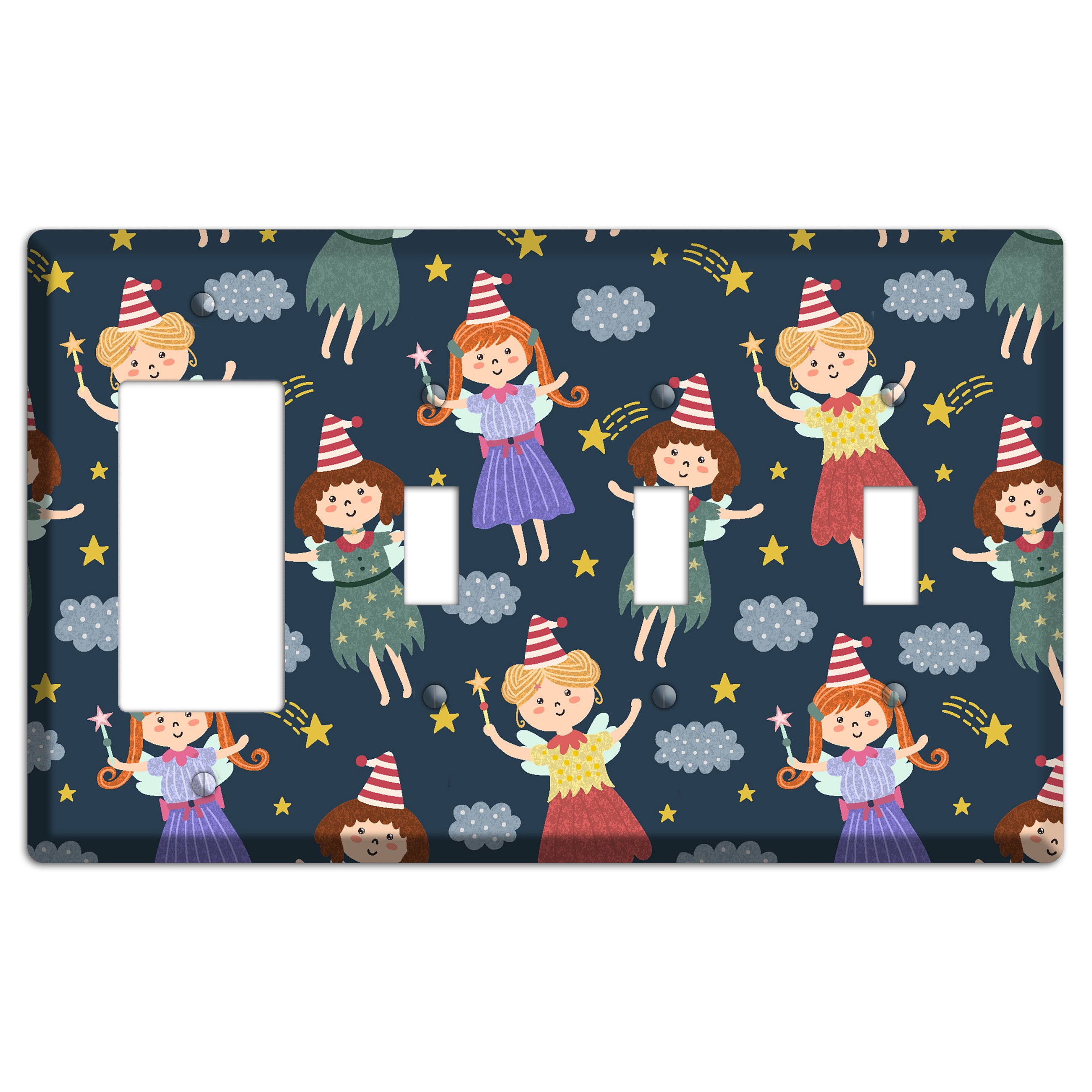 Fairyland Dreams Rocker / 3 Toggle Wallplate