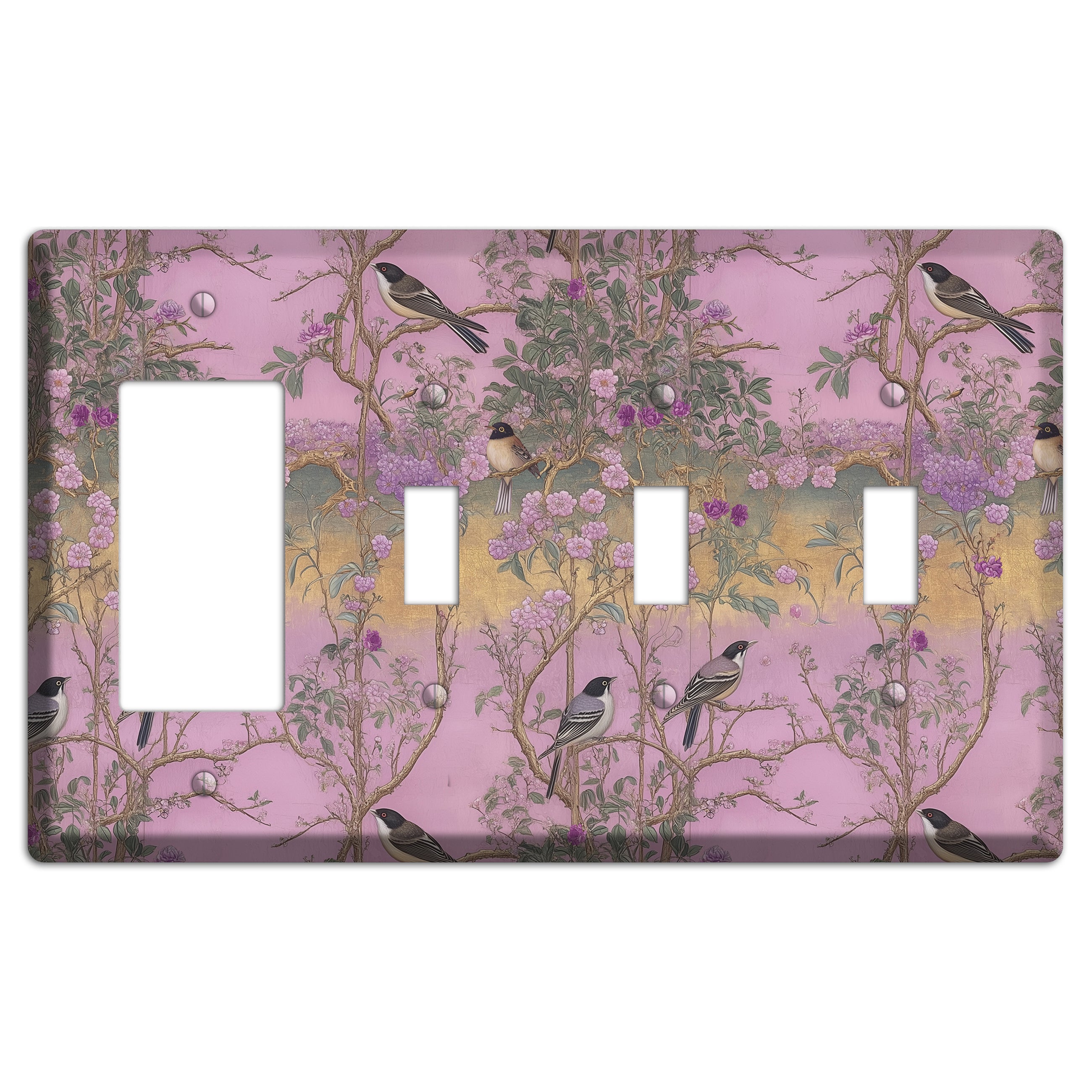 Songbird Twilight Garden Rocker / 3 Toggle Wallplate