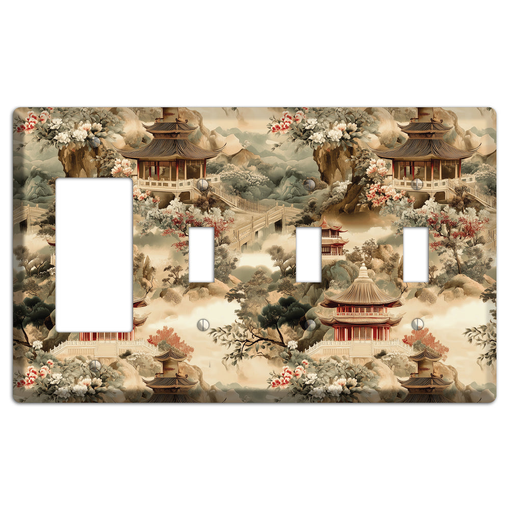 Jade Mountain Reverie Rocker / 3 Toggle Wallplate
