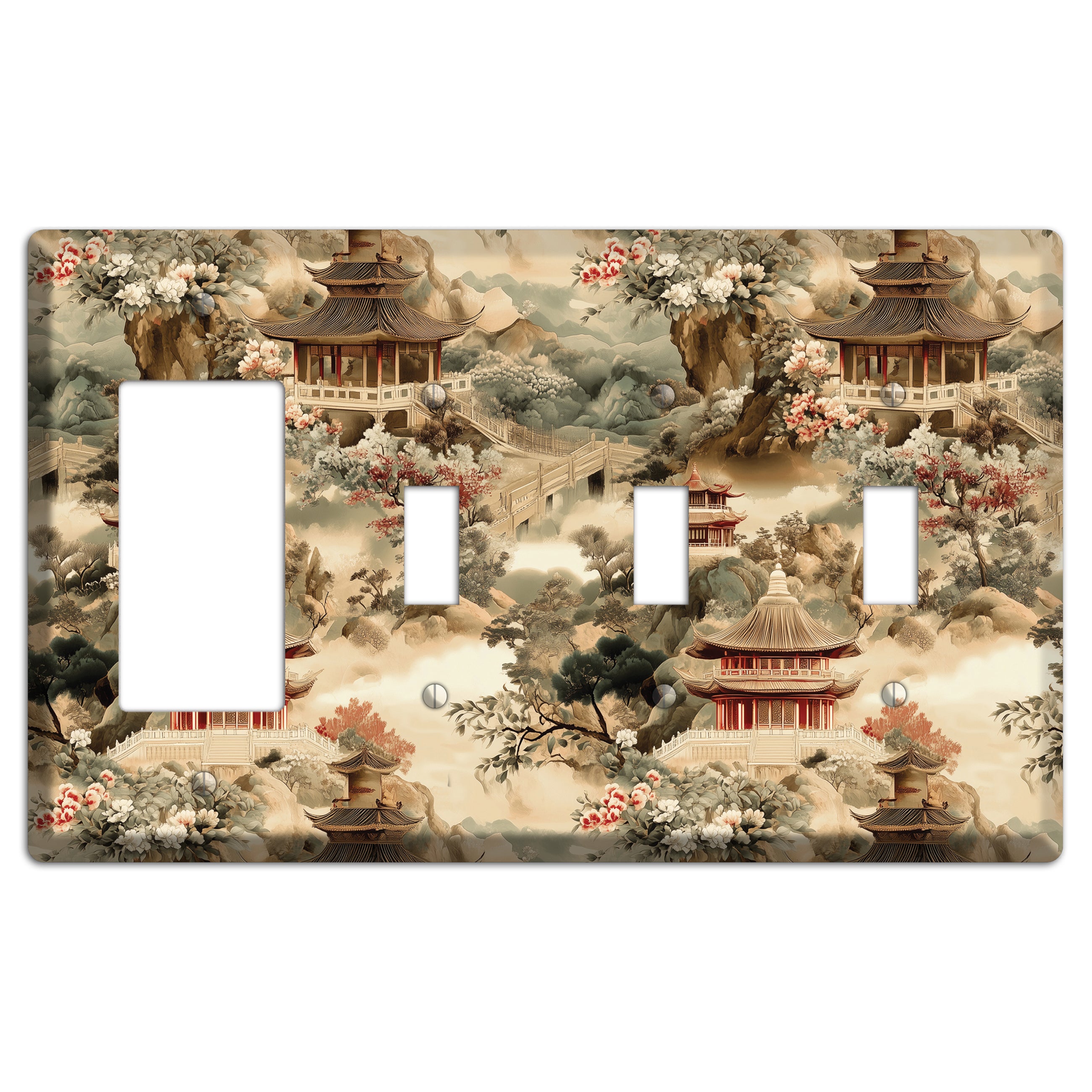 Jade Mountain Reverie Rocker / 3 Toggle Wallplate