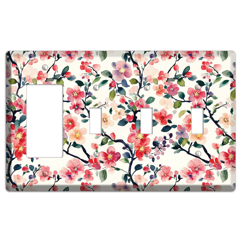 Blossom & Bough Rocker / 3 Toggle Wallplate