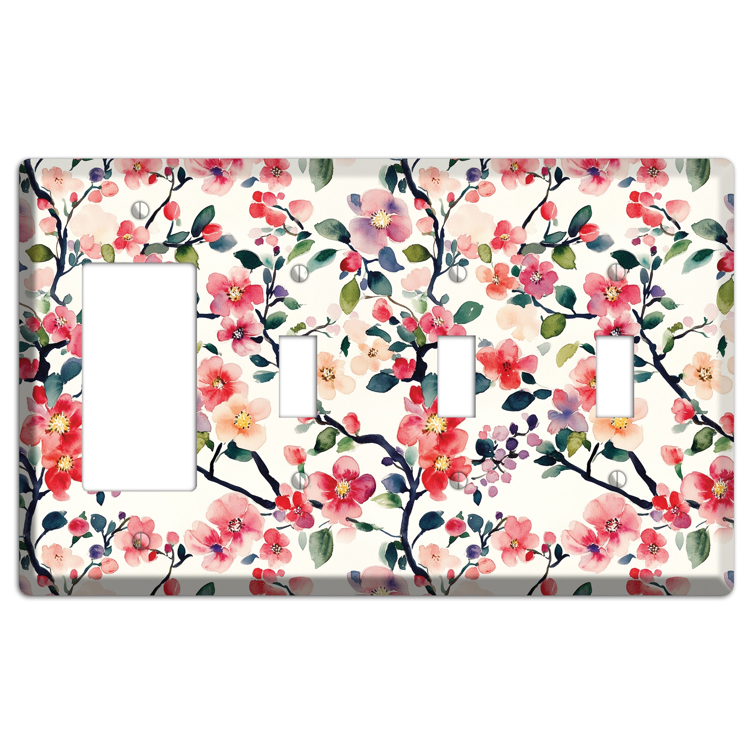 Blossom & Bough Rocker / 3 Toggle Wallplate