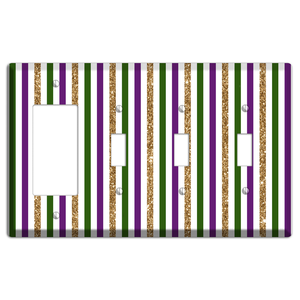 Carnival Stripes: Lumi√®re Rocker / 3 Toggle Wallplate