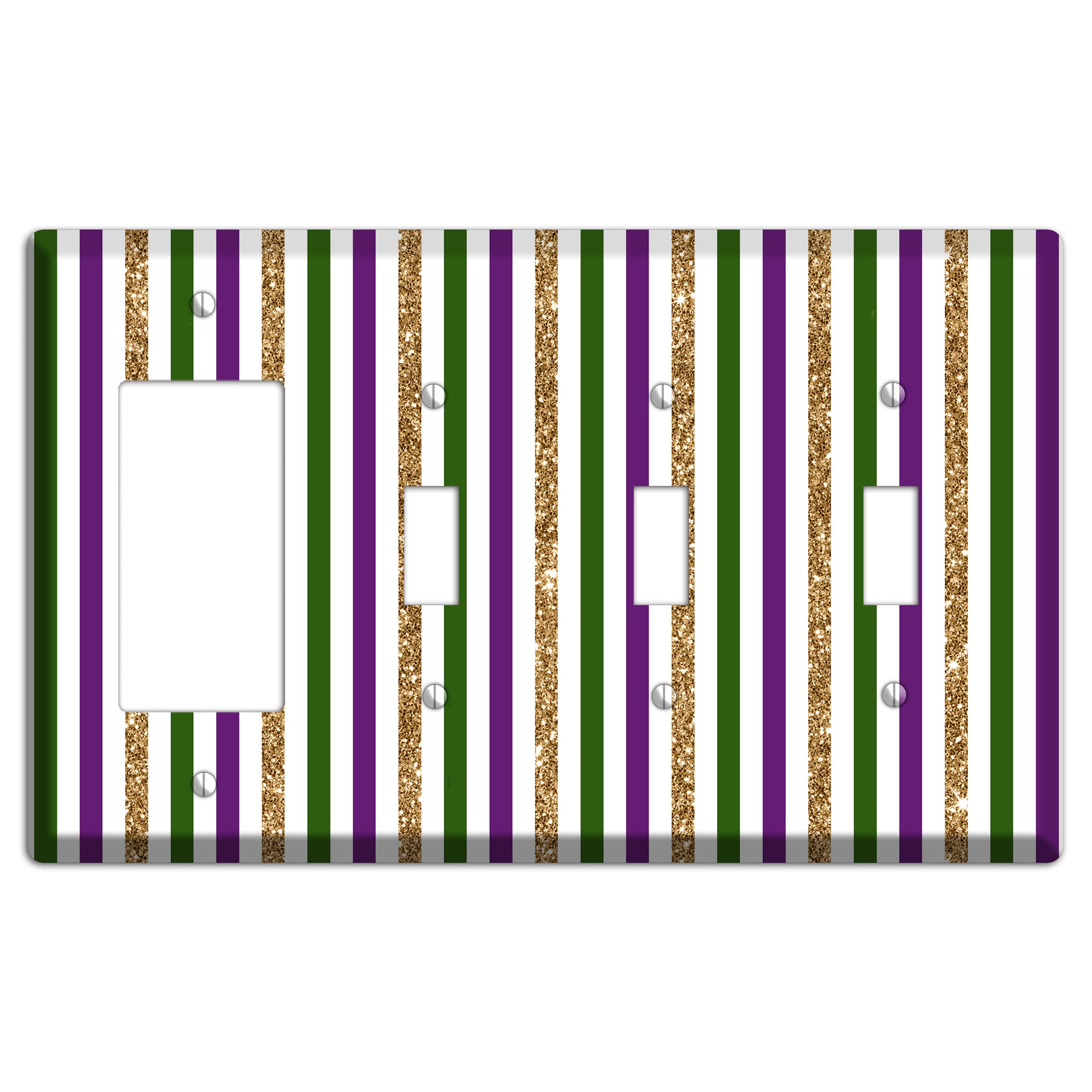 Carnival Stripes: Lumière Rocker / 3 Toggle Wallplate