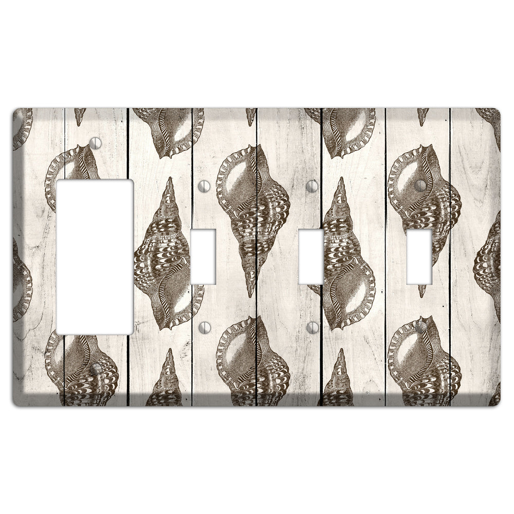 Shellbound Shore Rocker / 3 Toggle Wallplate