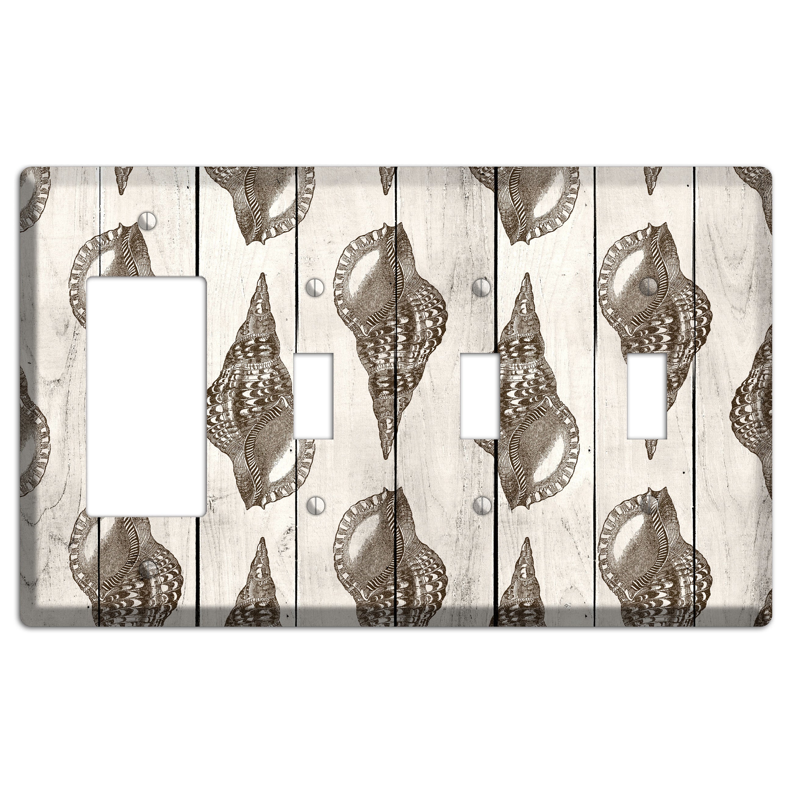 Shellbound Shore Rocker / 3 Toggle Wallplate
