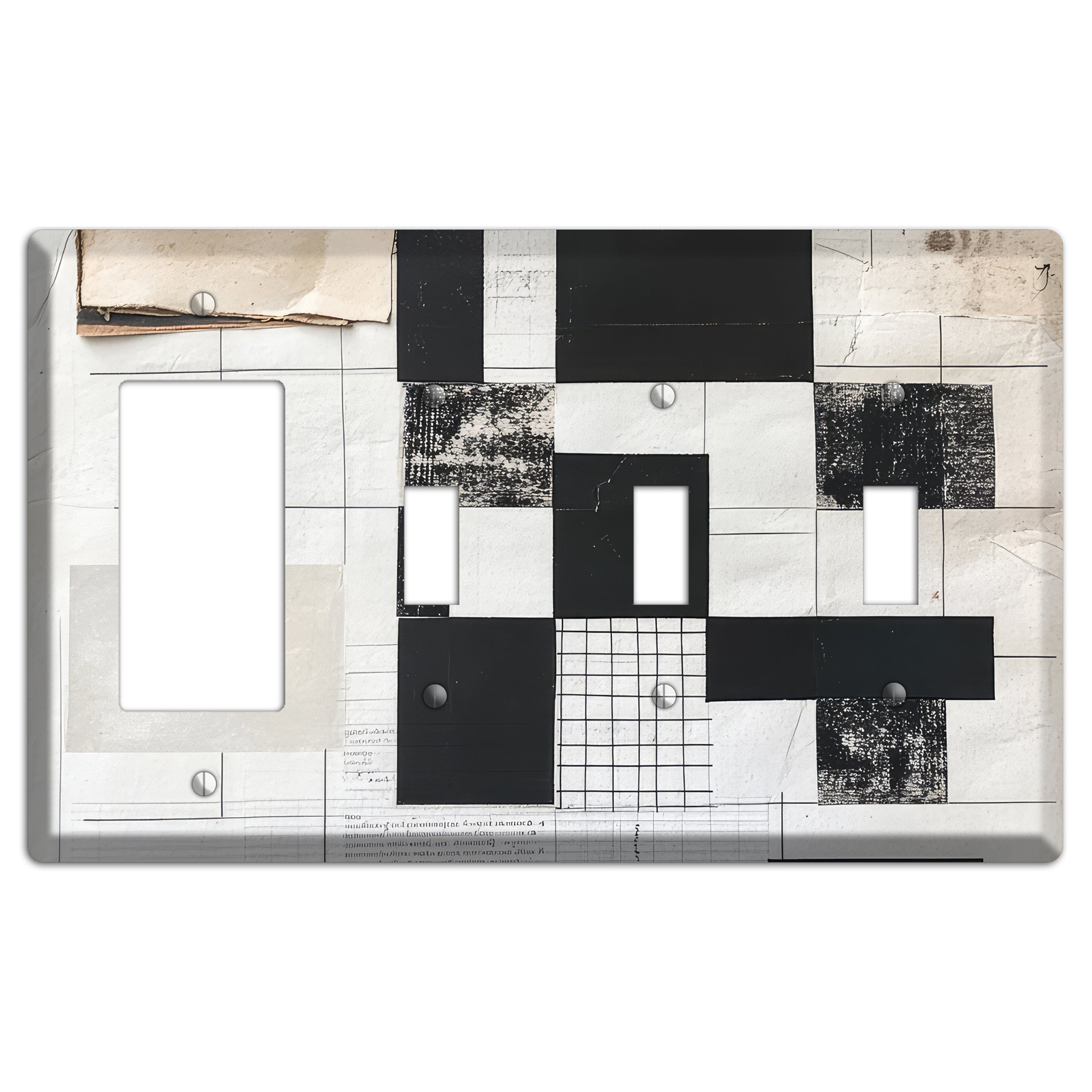 Torn Ledger Fragments Rocker / 3 Toggle Wallplate