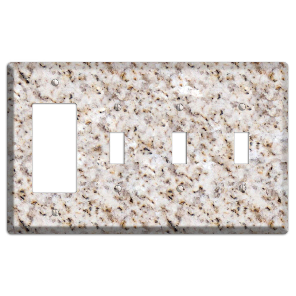 Luna Pearl Granite Rocker / 3 Toggle Wallplate