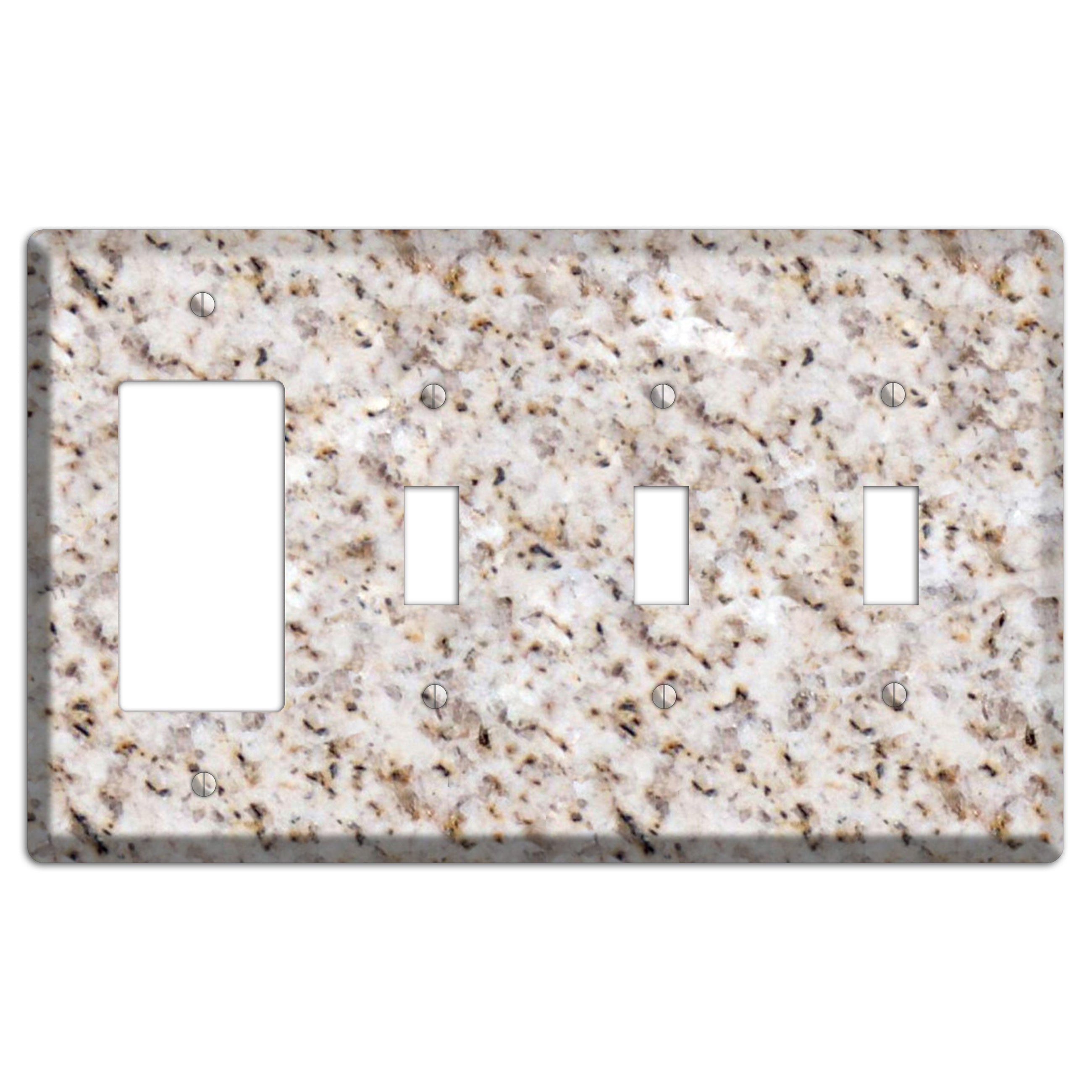 Luna Pearl Granite Rocker / 3 Toggle Wallplate