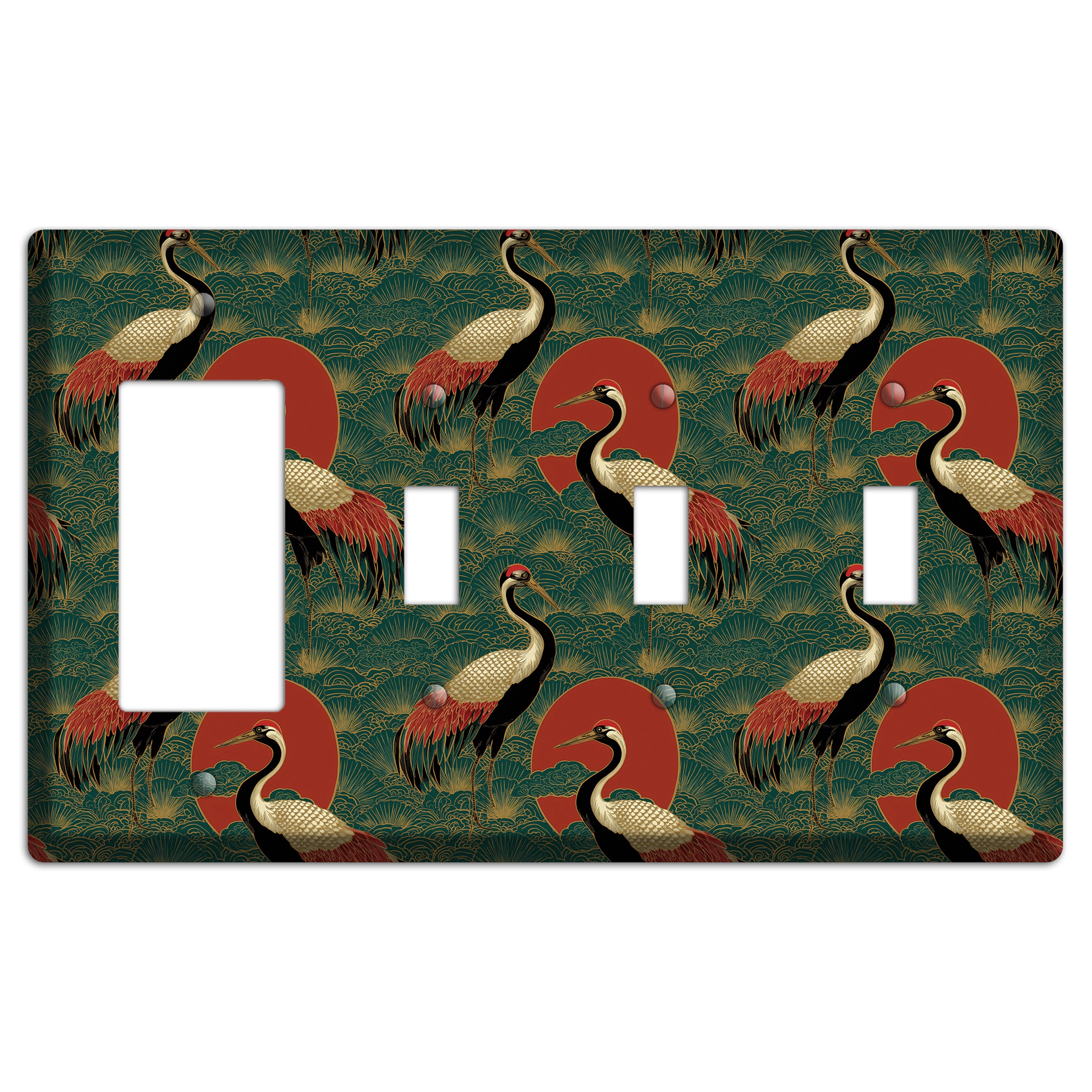 Jade Sun Sentinels Rocker / 3 Toggle Wallplate