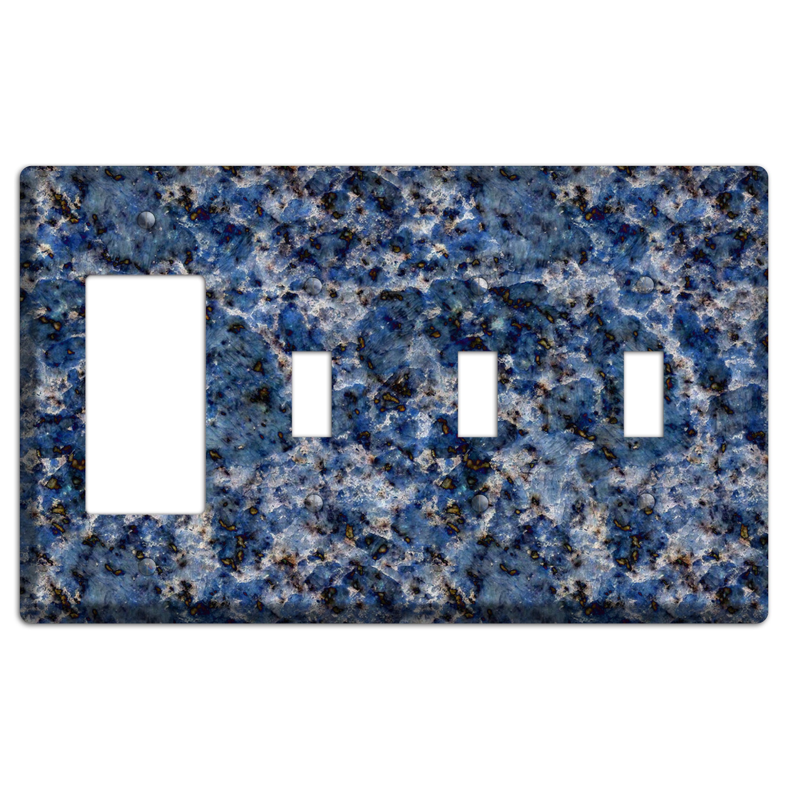Blue Bahia Granite Rocker / 3 Toggle Wallplate