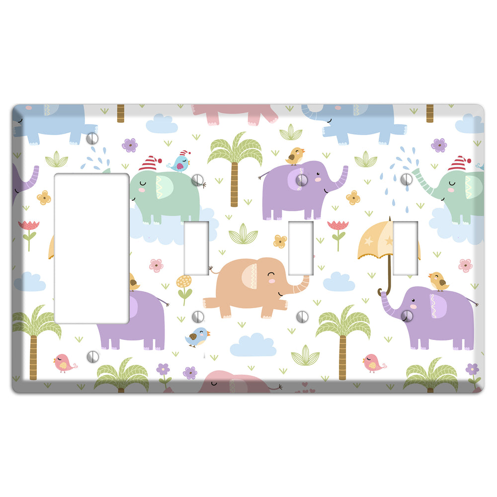 Elephant Dreams Rocker / 3 Toggle Wallplate