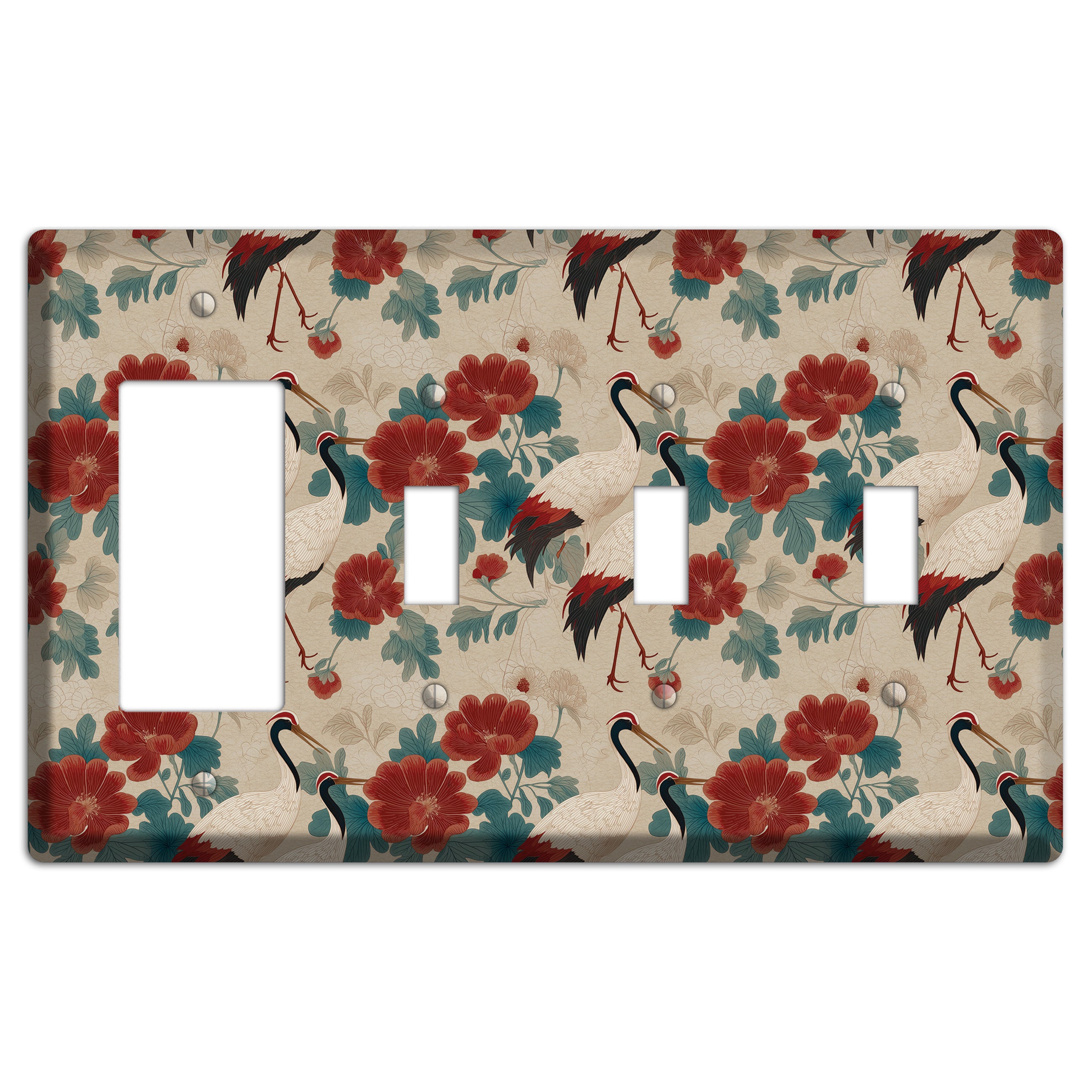 Rust Peony Passage Rocker / 3 Toggle Wallplate