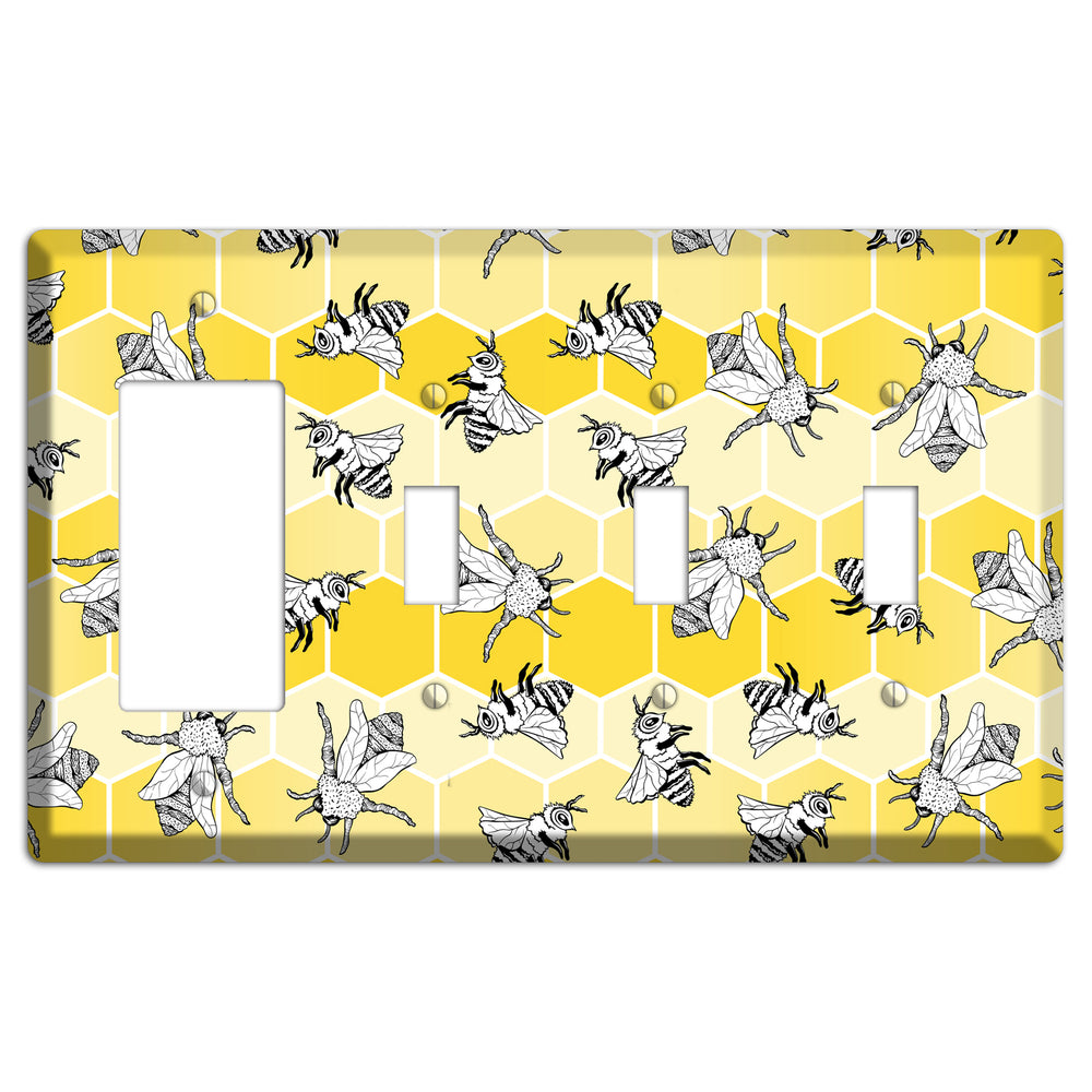 Hive Mind Scatter Rocker / 3 Toggle Wallplate
