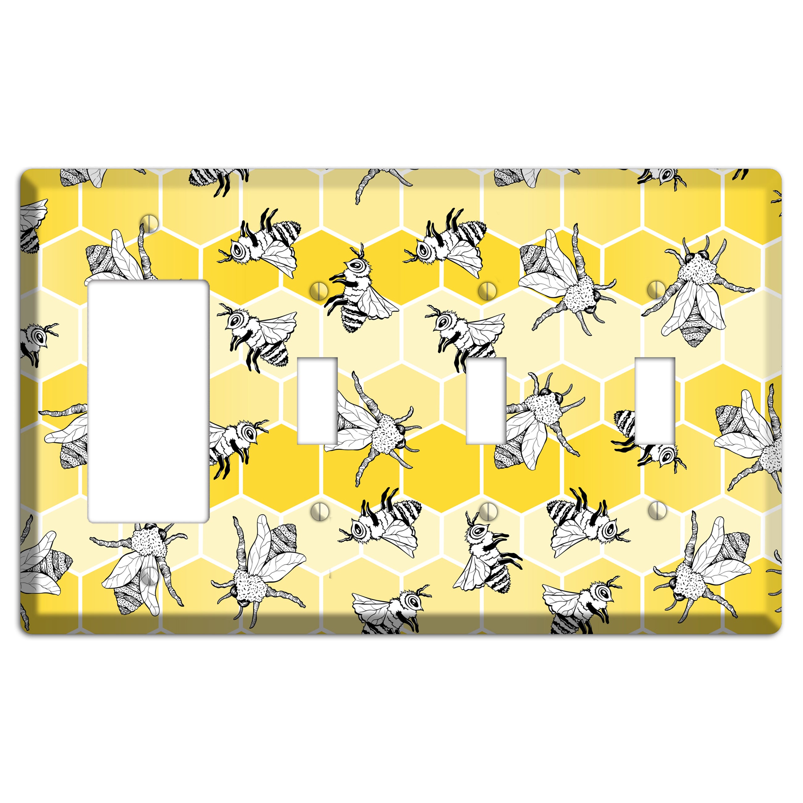 Hive Mind Scatter Rocker / 3 Toggle Wallplate