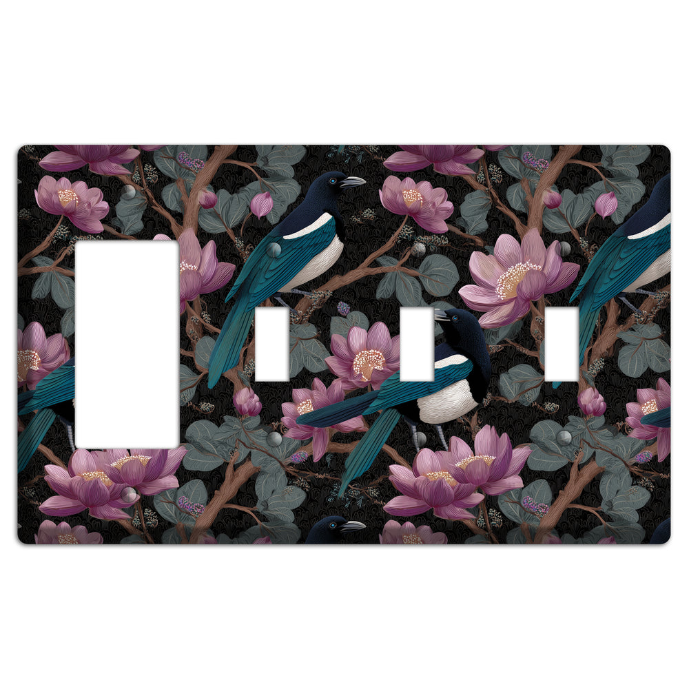 Magpie Moon Garden Rocker / 3 Toggle Wallplate