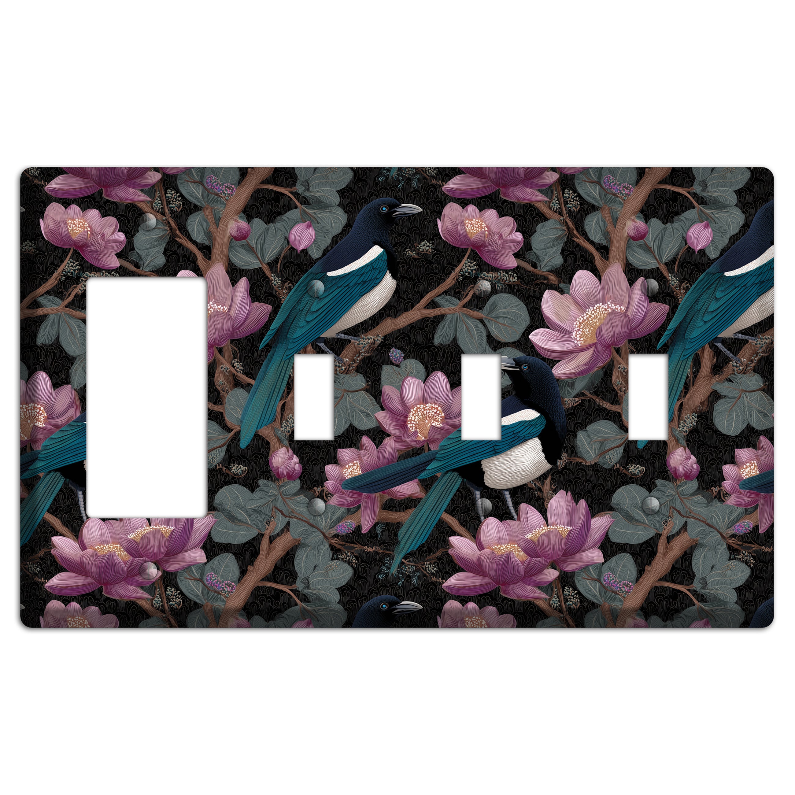 Magpie Moon Garden Rocker / 3 Toggle Wallplate