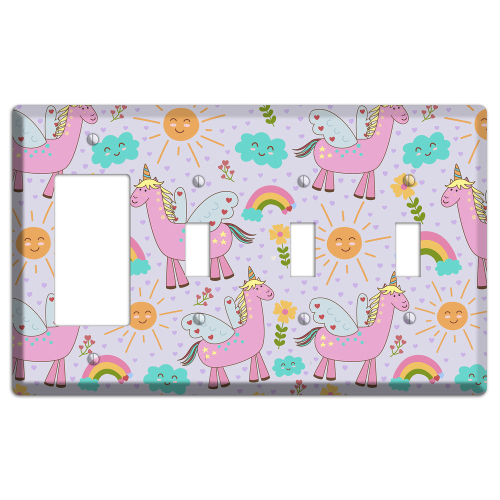 Magic Meadow (Lavender) Rocker / 3 Toggle Wallplate