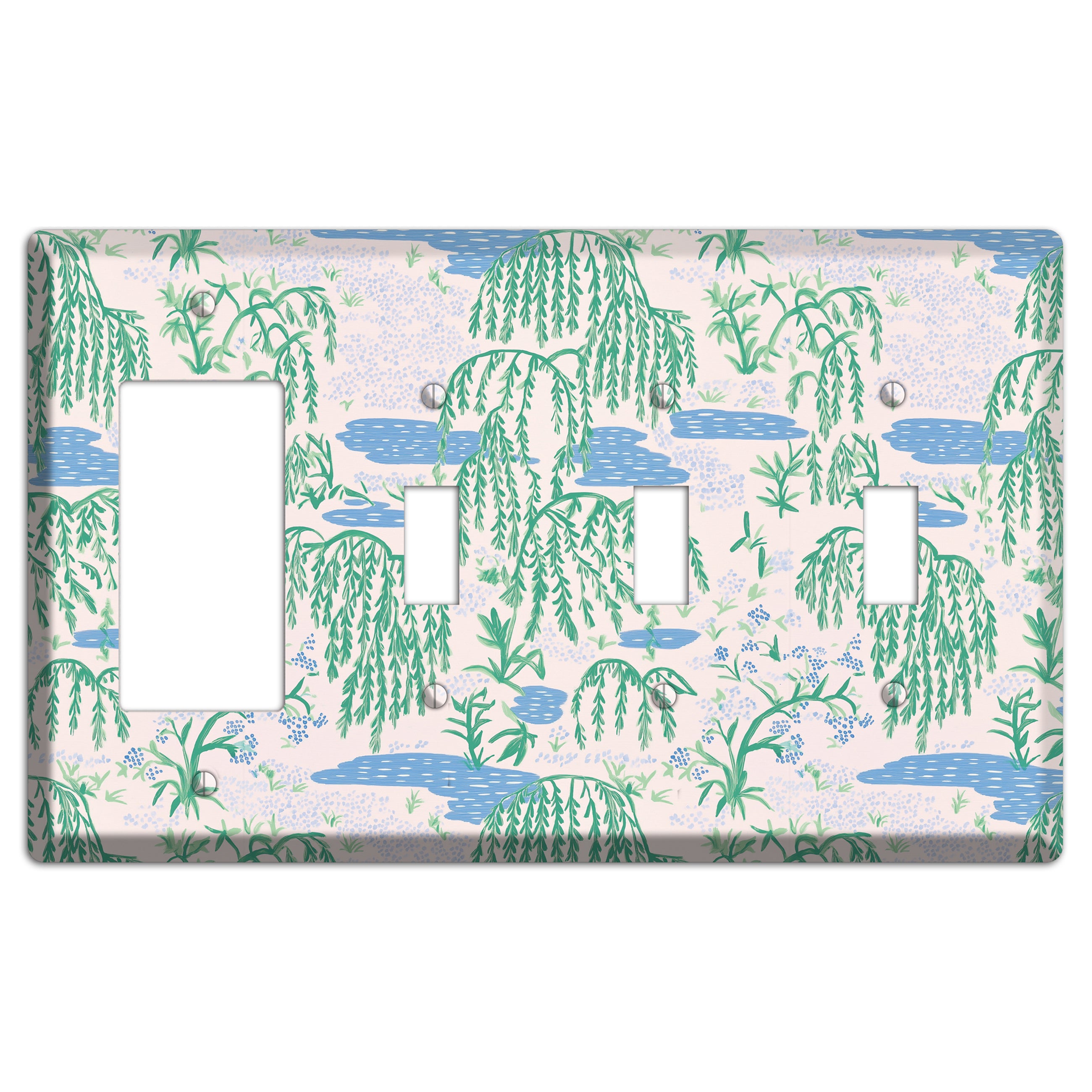 Willow & Still Water Rocker / 3 Toggle Wallplate