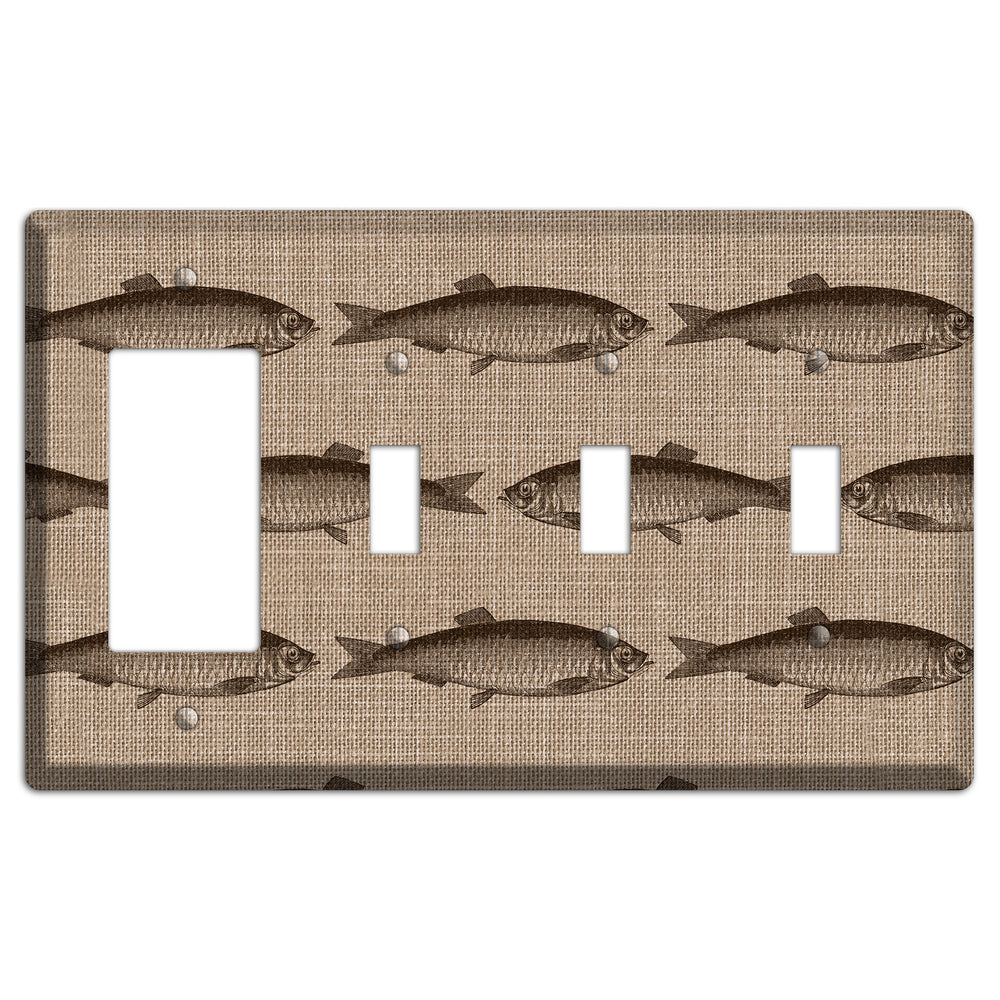 Shoal Sketch Rocker / 3 Toggle Wallplate